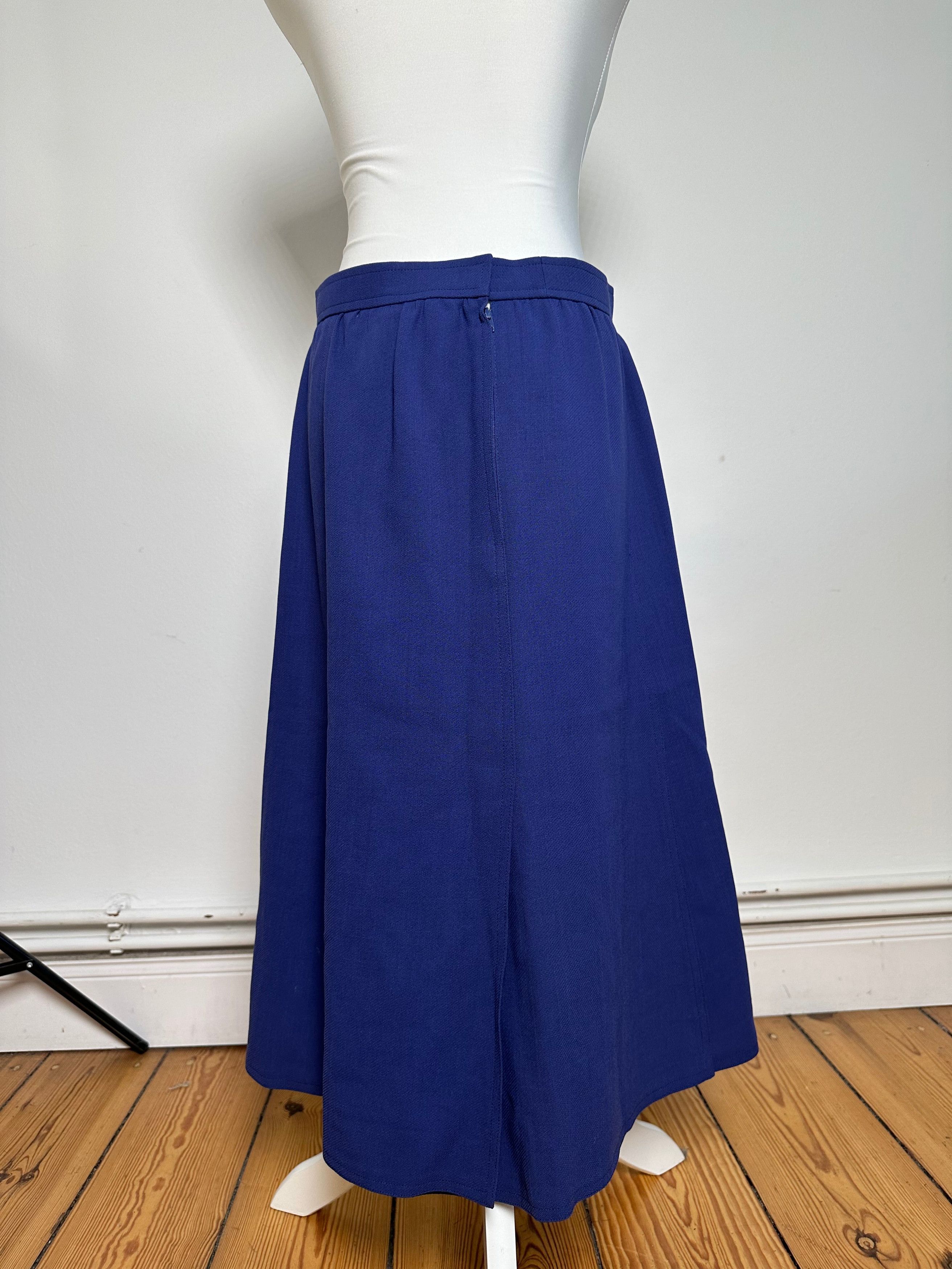 Chloe Vintage Wool Skirt Blue M Size 27" / US 4 / IT 40 - 3 Thumbnail