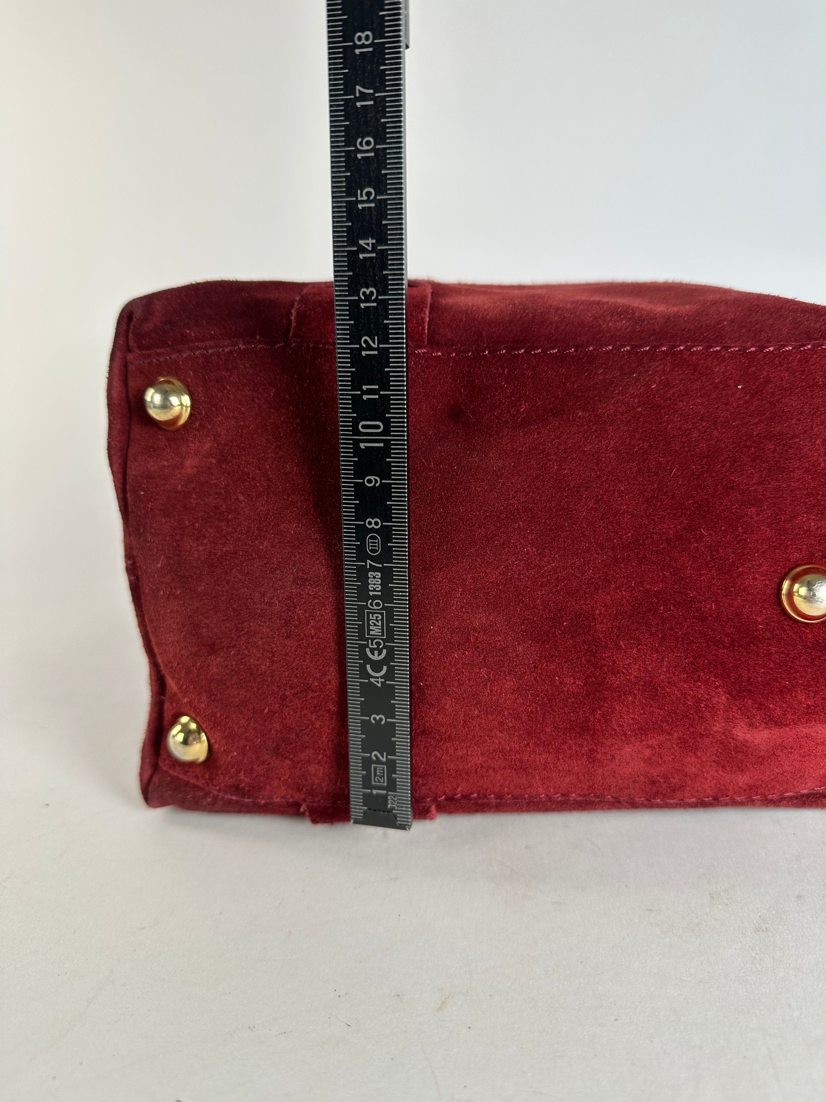 Bottega Veneta Vintage Suede Handbag Burgundy Size ONE SIZE - 10 Thumbnail