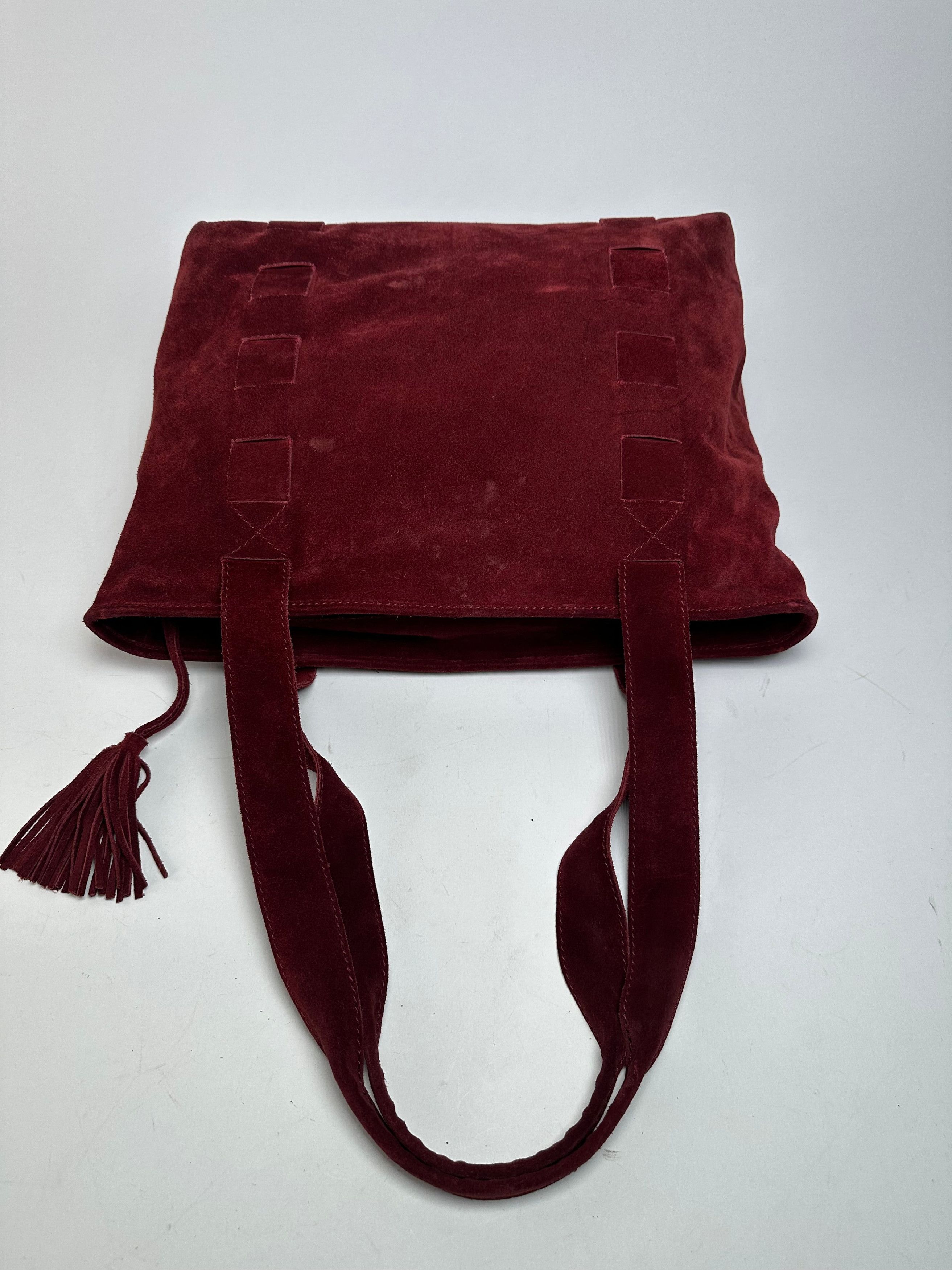 Bottega Veneta Vintage Suede Handbag Burgundy Size ONE SIZE - 6 Thumbnail