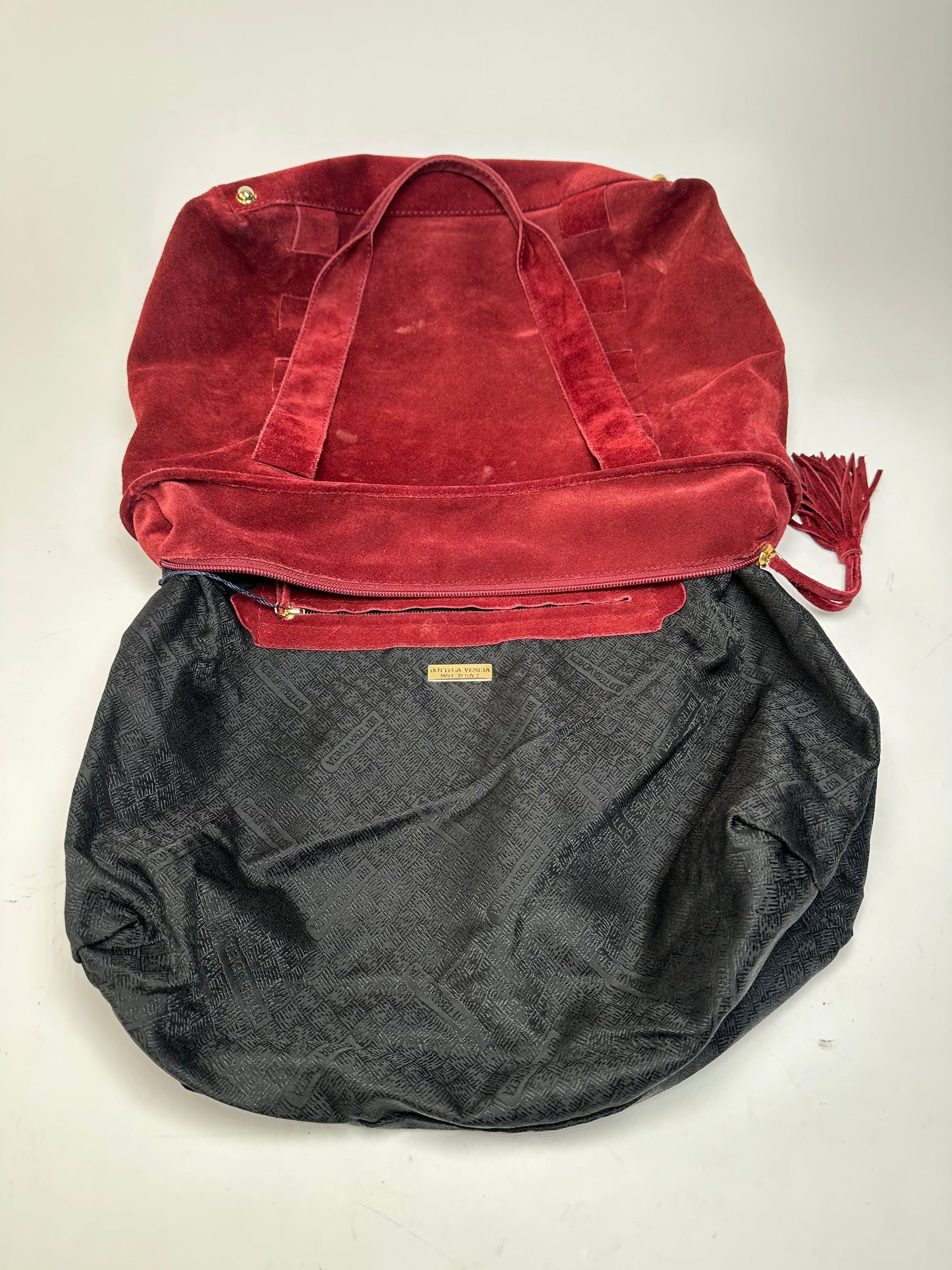 Bottega Veneta Vintage Suede Handbag Burgundy Size ONE SIZE - 4 Thumbnail