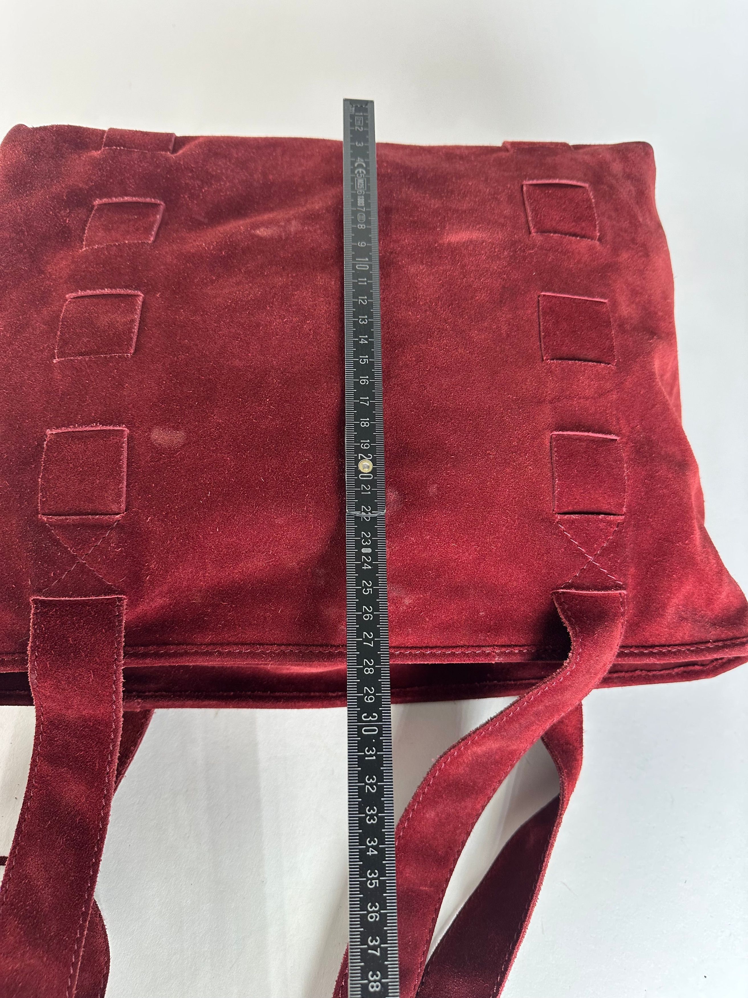 Bottega Veneta Vintage Suede Handbag Burgundy Size ONE SIZE - 8 Thumbnail