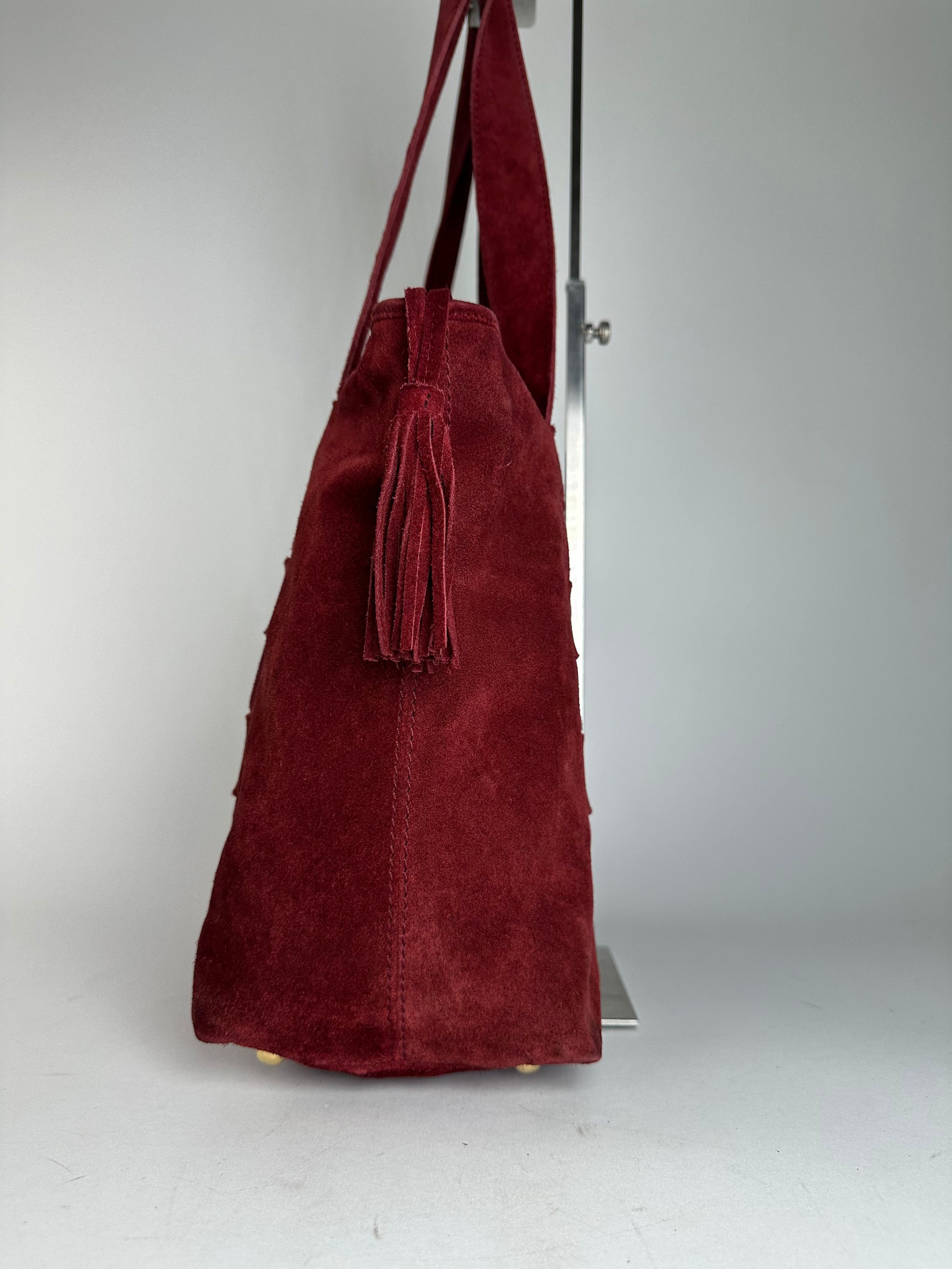 Bottega Veneta Vintage Suede Handbag Burgundy Size ONE SIZE - 5 Thumbnail