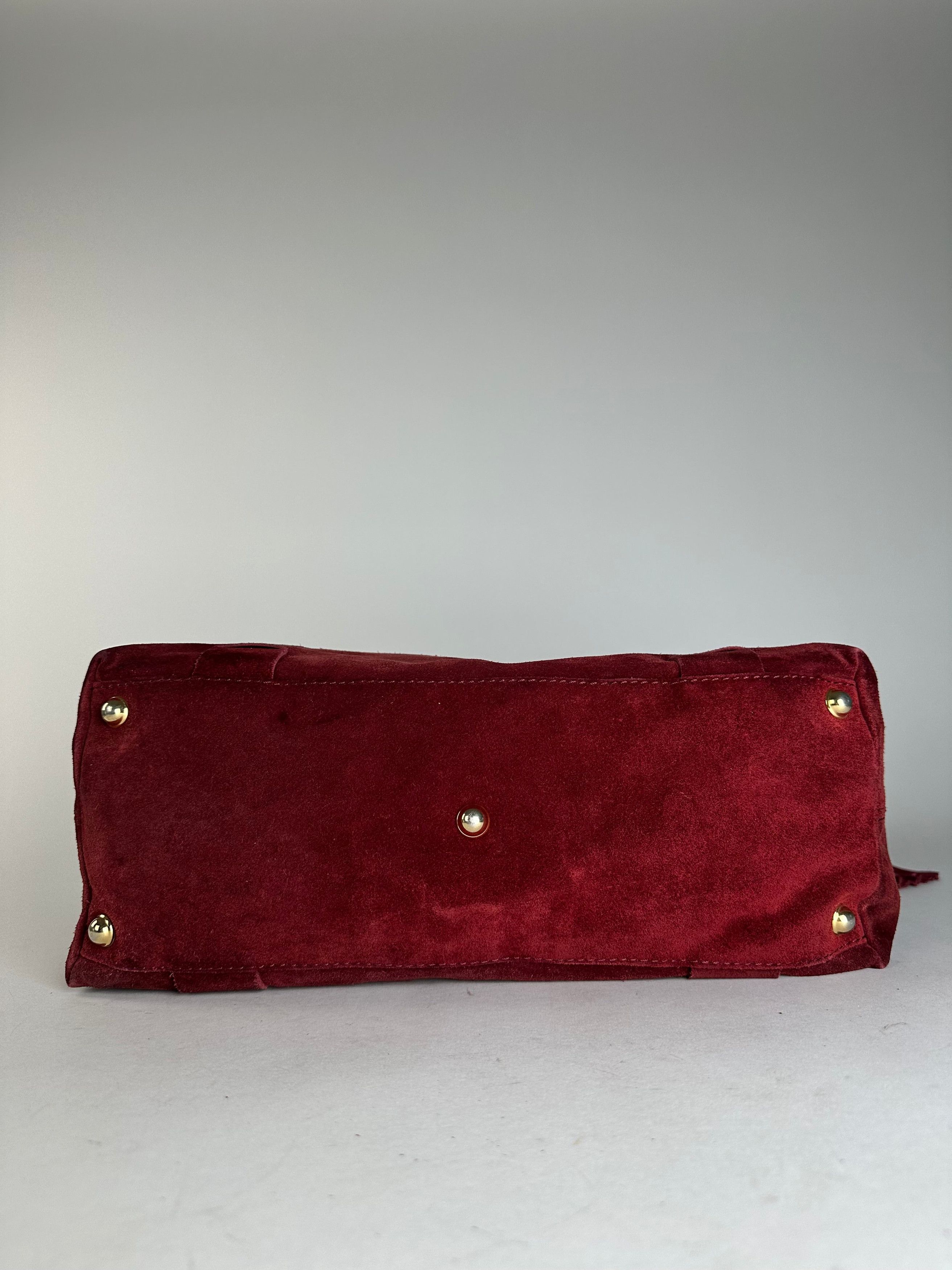 Bottega Veneta Vintage Suede Handbag Burgundy Size ONE SIZE - 7 Thumbnail