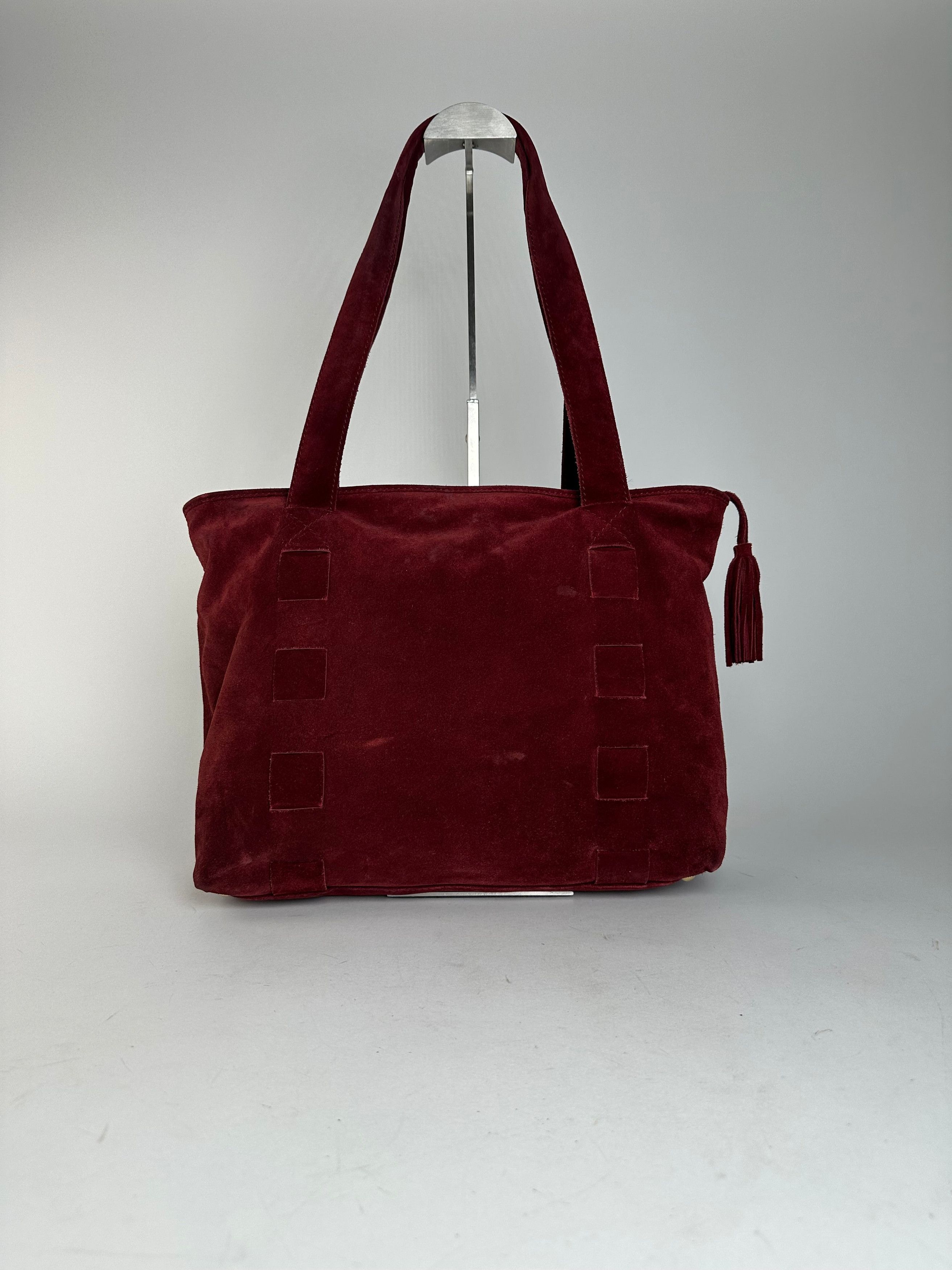 Bottega Veneta Vintage Suede Handbag Burgundy Size ONE SIZE - 2 Thumbnail