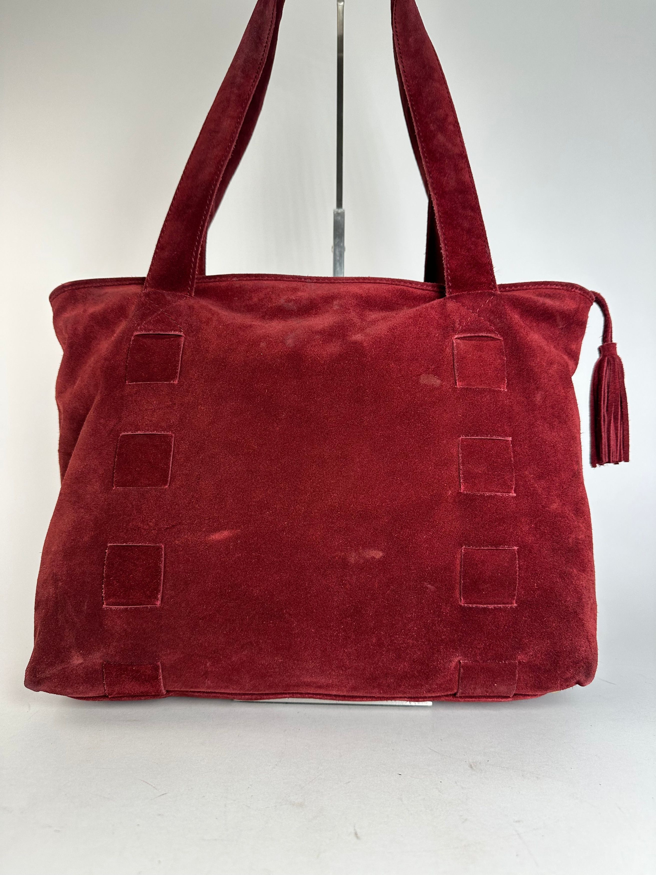 Bottega Veneta Vintage Suede Handbag Burgundy Size ONE SIZE - 15 Thumbnail