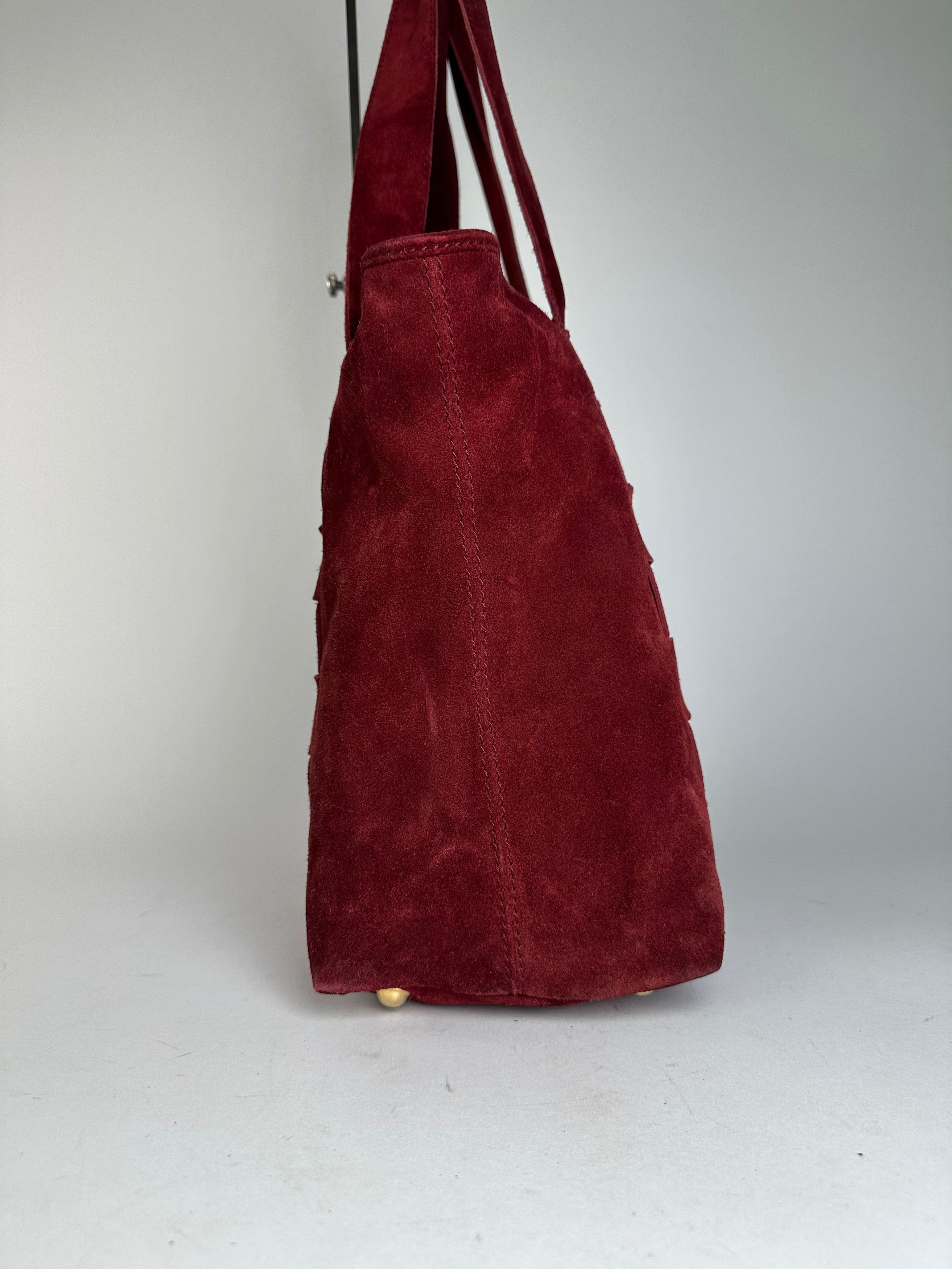 Bottega Veneta Vintage Suede Handbag Burgundy Size ONE SIZE - 3 Thumbnail