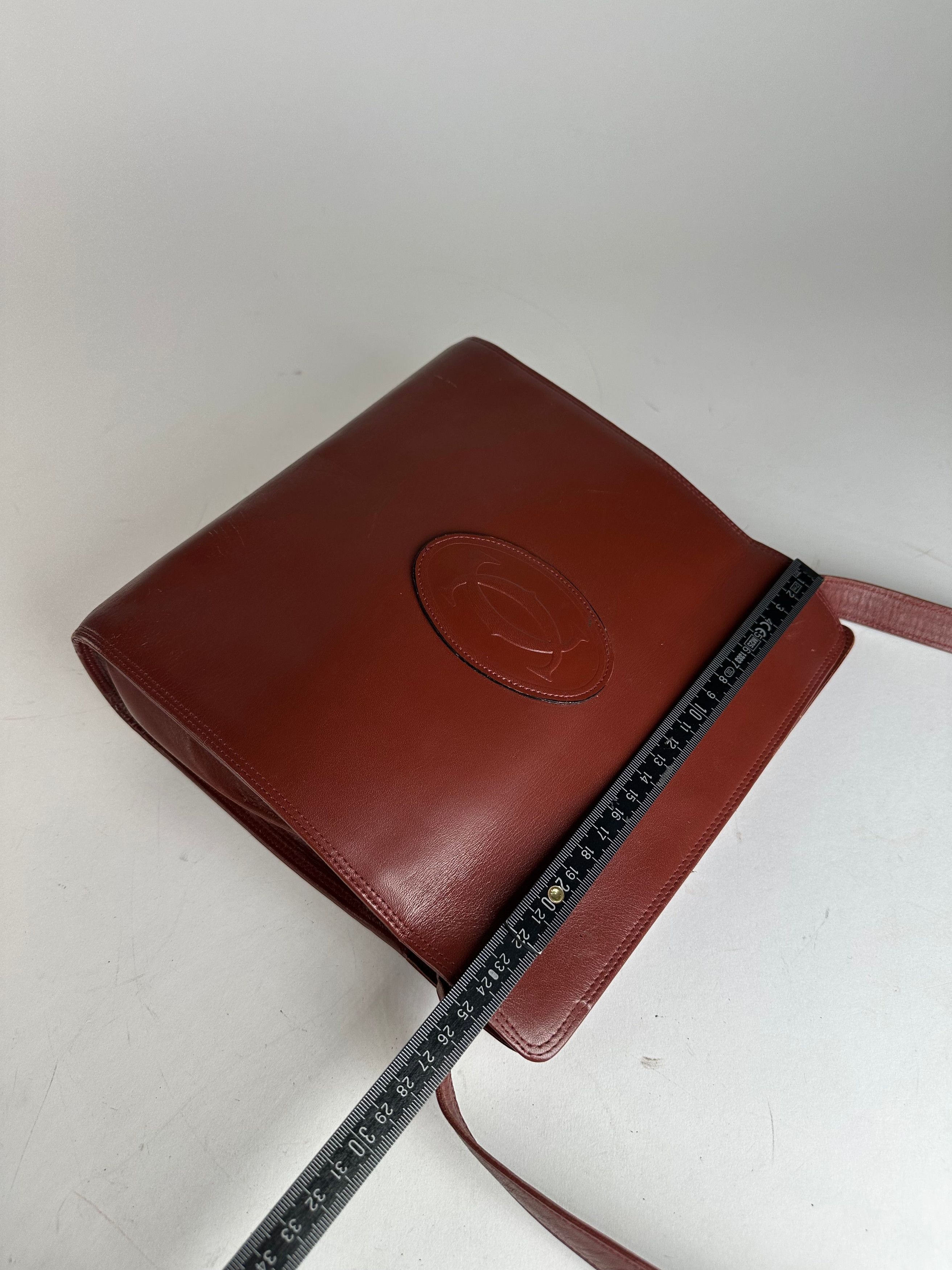Cartier Vintage Leather Shoulder Bag Burgundy Size ONE SIZE - 12 Thumbnail