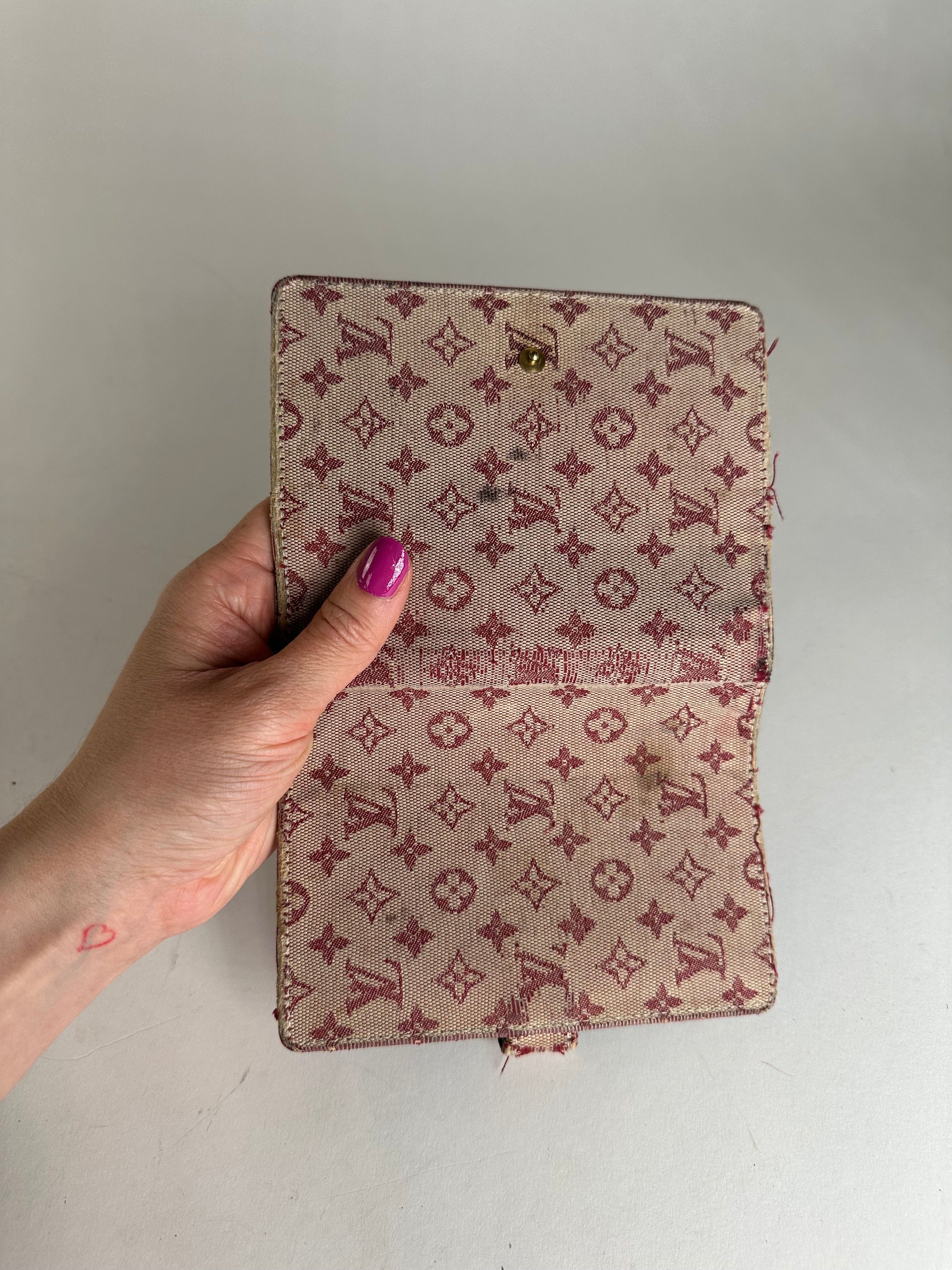 Louis Vuitton Vintage Denim Leather Card Holder / Oraganizer Purple Beige Size ONE SIZE - 8 Thumbnail