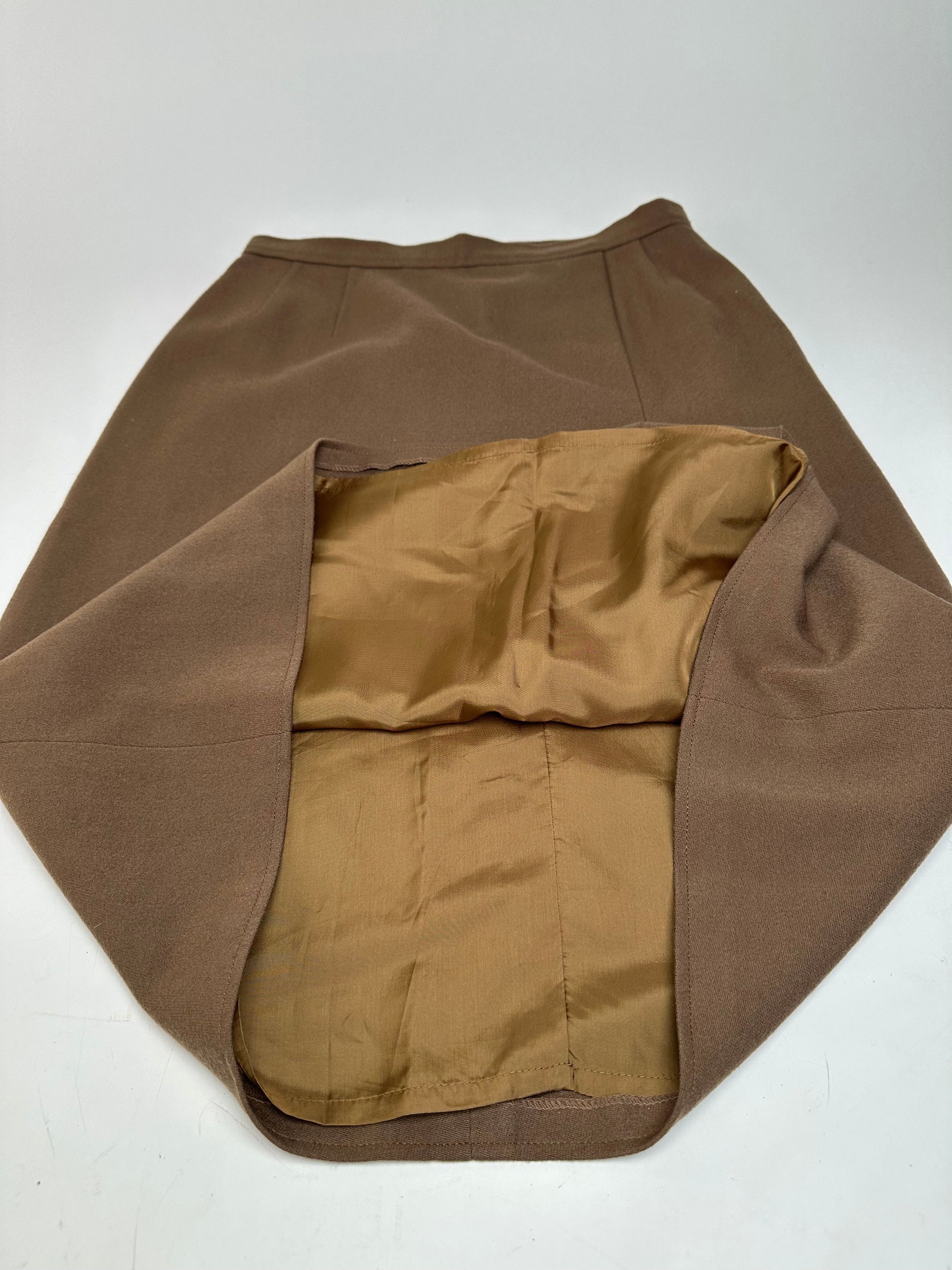 Chloe Vintage Wool Skirt FR42 Brown Size 30" / US 8 / IT 44 - 7 Thumbnail