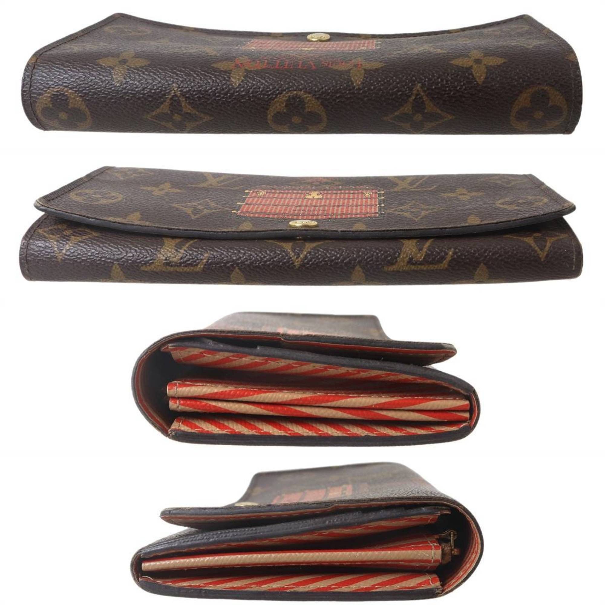 Louis Vuitton LOUIS VUITTON Portefeuille Sarah Trunk Long Wallet, Initials EMI, Monogram Brown, M60415 CA2193 Size ONE SIZE - 4 Thumbnail