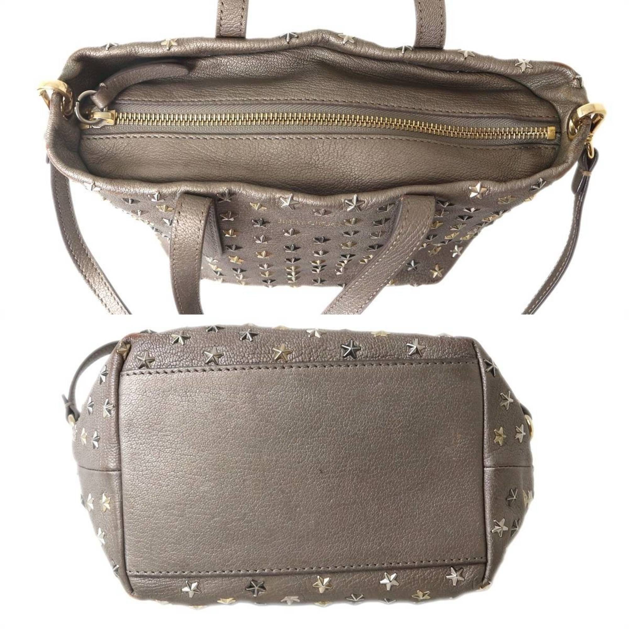 Jimmy Choo JIMMY CHOO 2-way handbag Mini Sarah Stars Grey Leather Size ONE SIZE - 5 Thumbnail