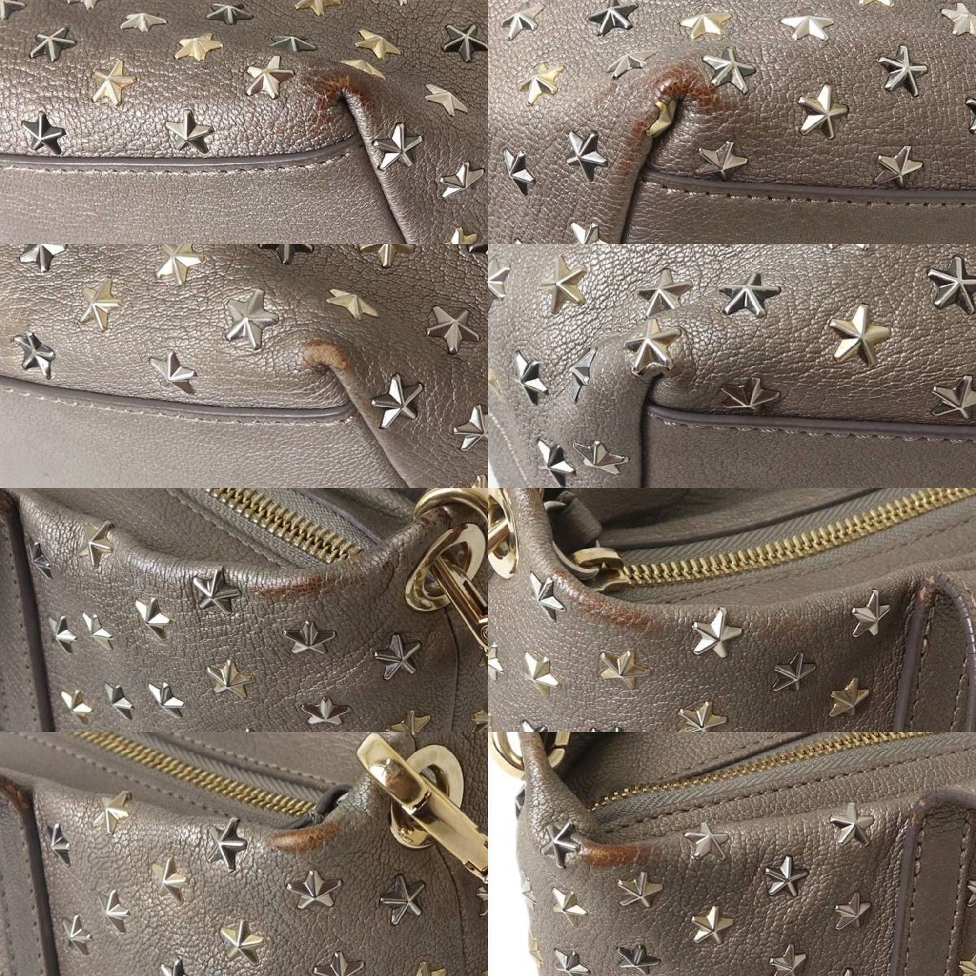 Jimmy Choo JIMMY CHOO 2-way handbag Mini Sarah Stars Grey Leather Size ONE SIZE - 6 Thumbnail