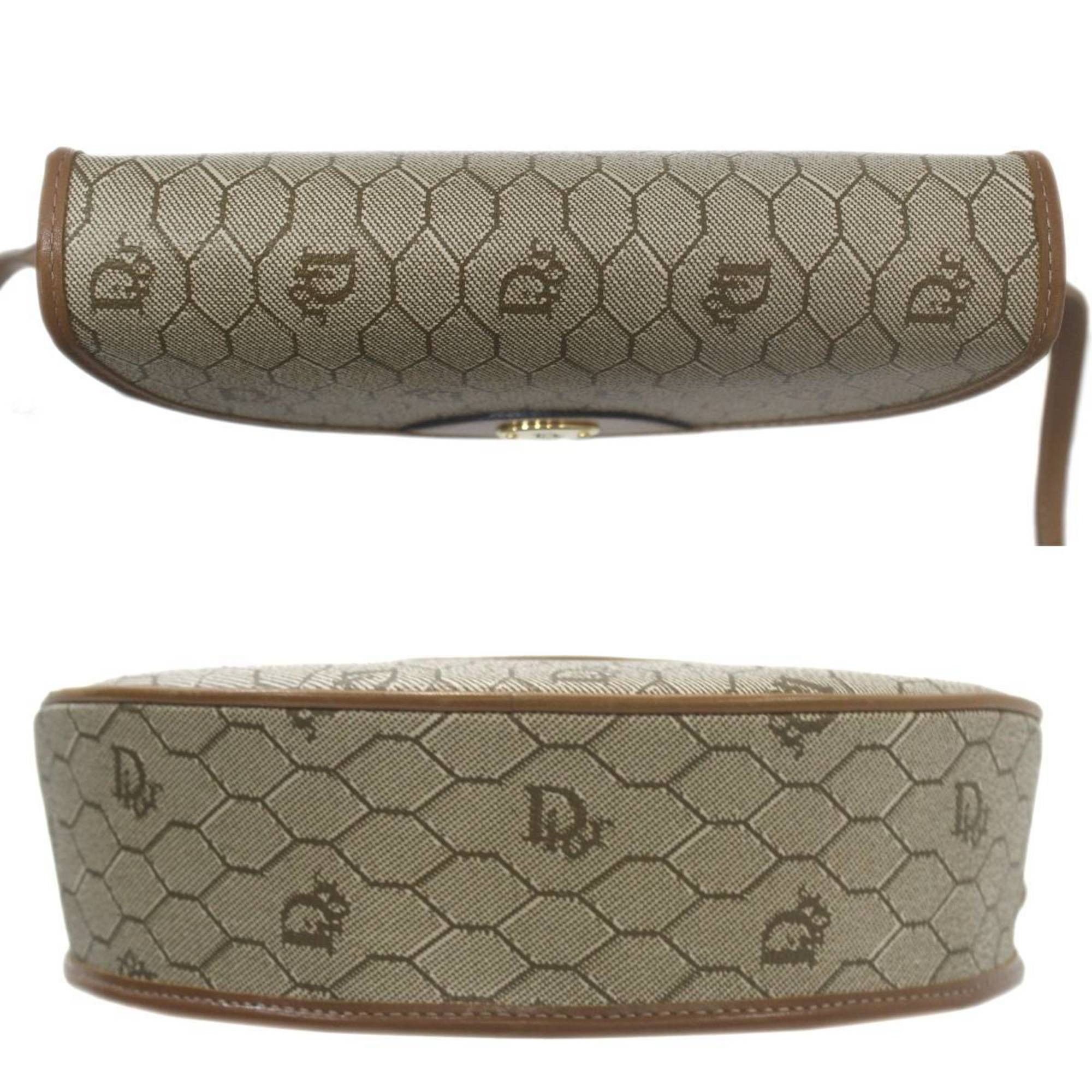 Dior Christian Dior shoulder bag, PVC and leather, beige. Size ONE SIZE - 5 Thumbnail