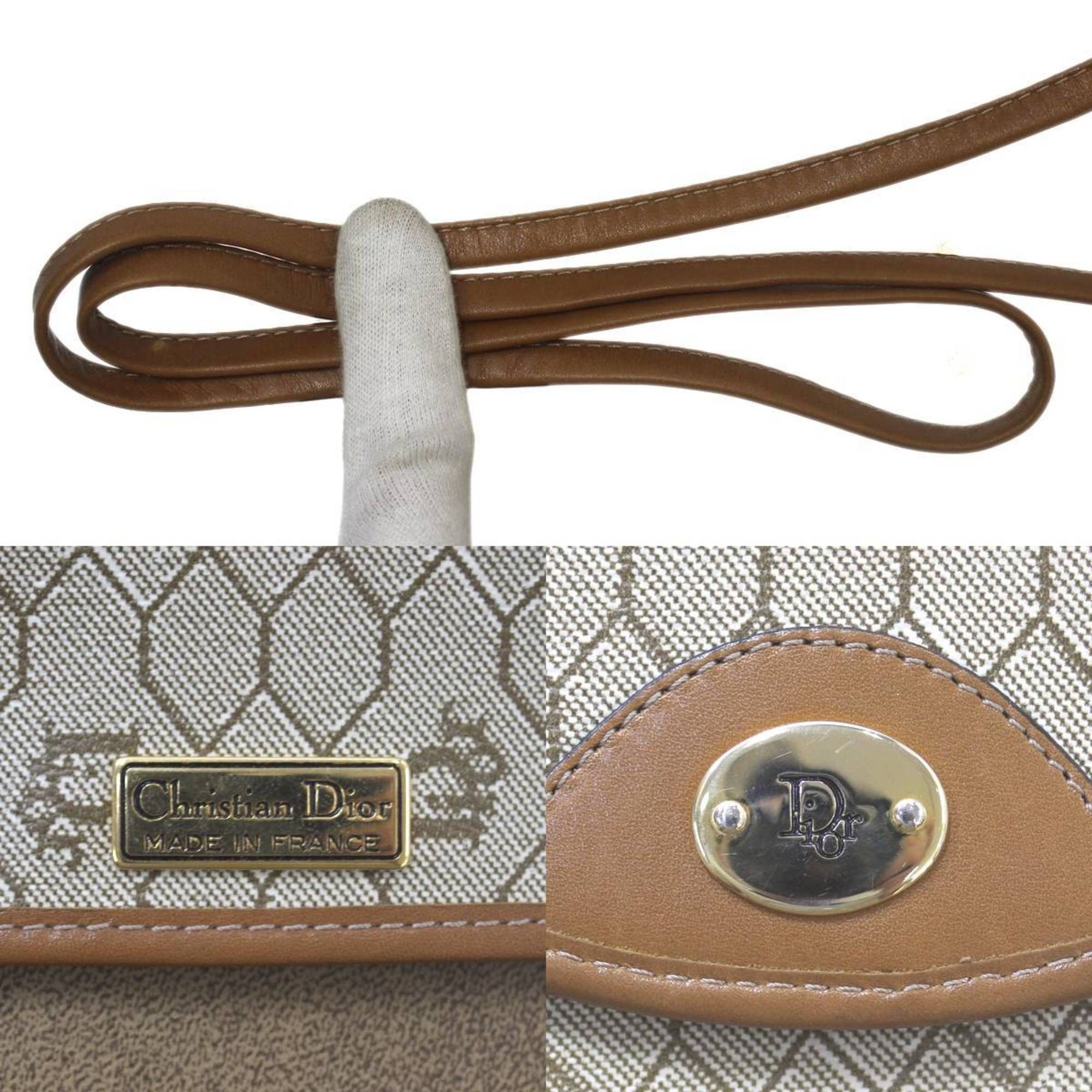 Dior Christian Dior shoulder bag, PVC and leather, beige. Size ONE SIZE - 10 Thumbnail