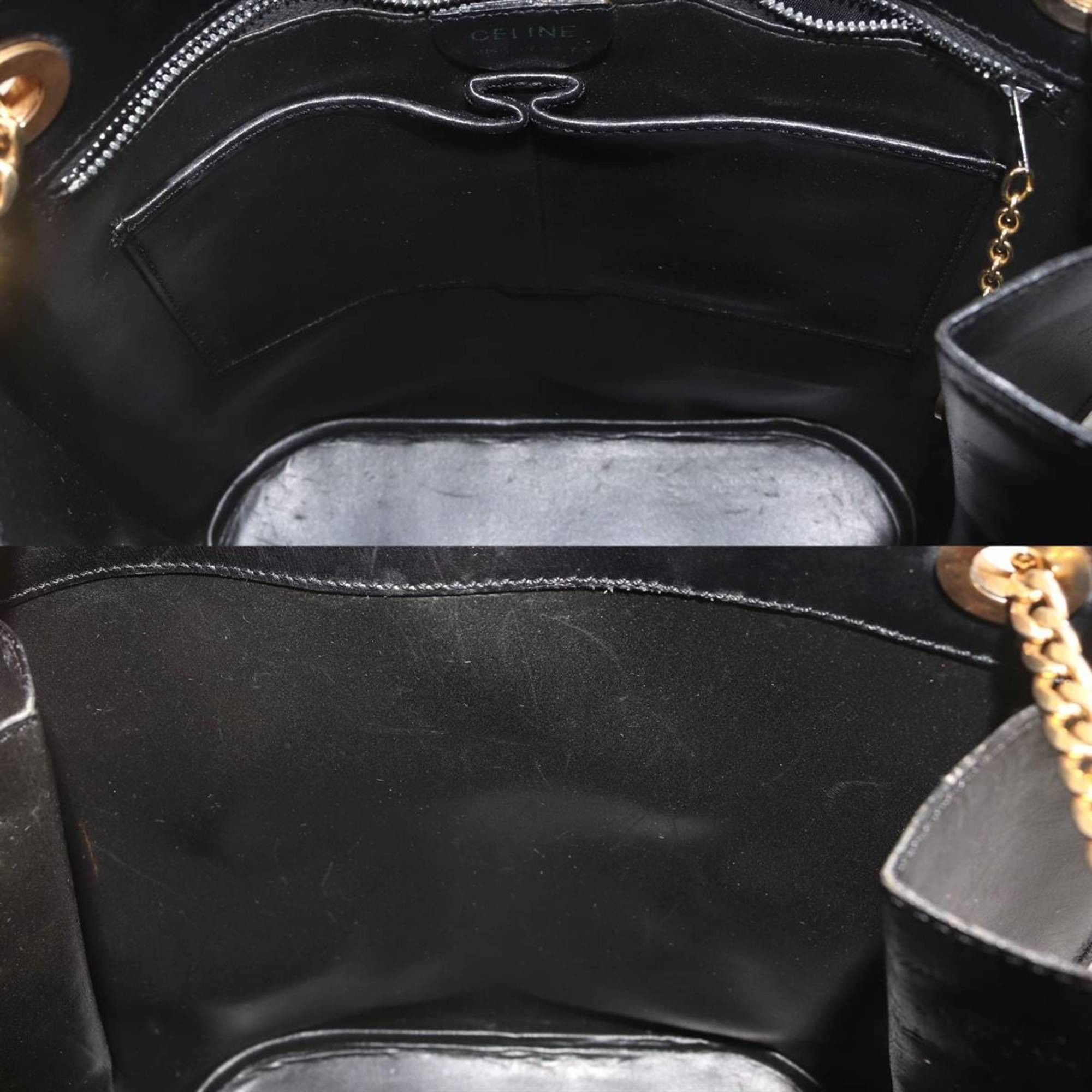 Celine Celine Circle Chain Shoulder Bag, Calf Leather, Black Size ONE SIZE - 9 Thumbnail