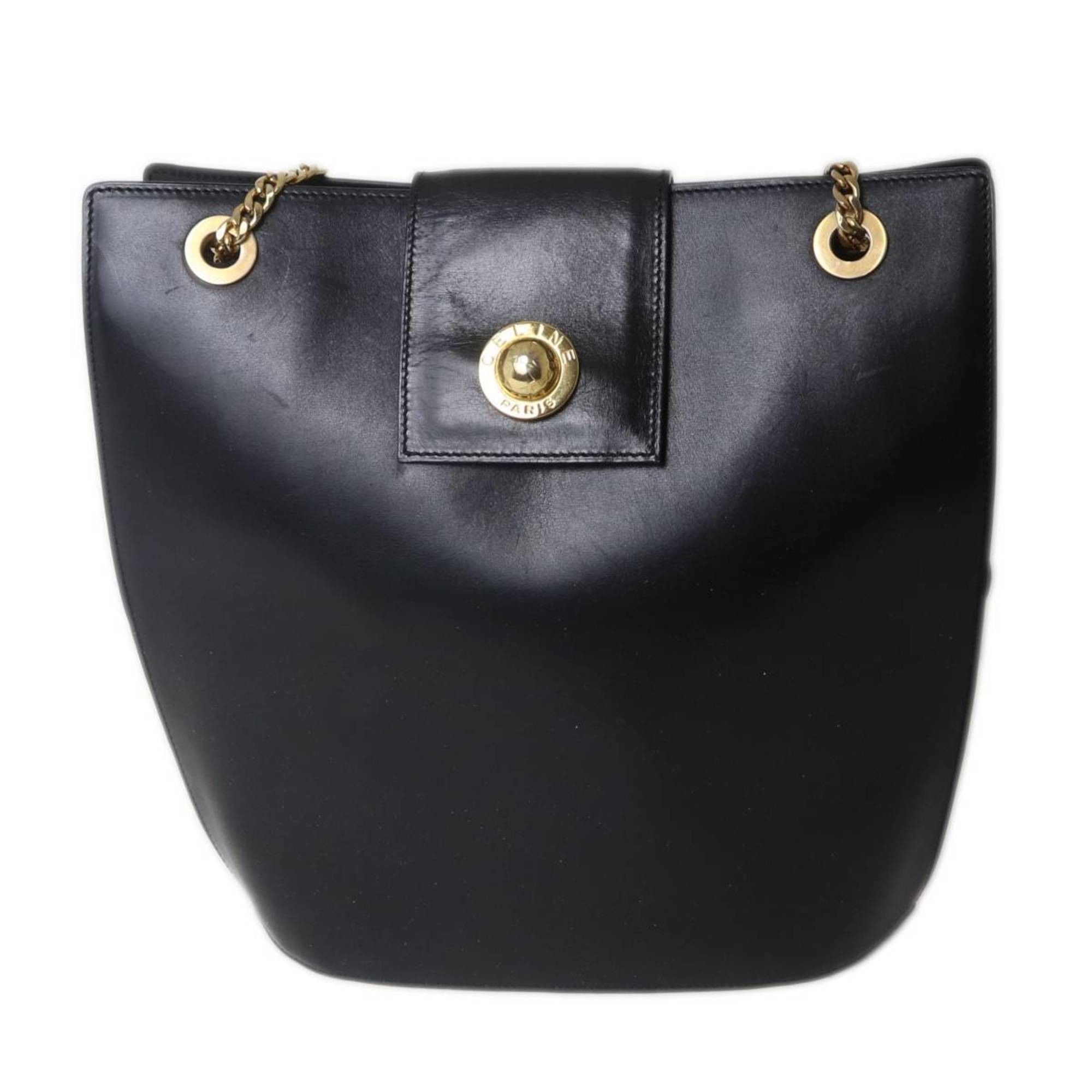 Celine Celine Circle Chain Shoulder Bag, Calf Leather, Black Size ONE SIZE - 2 Thumbnail