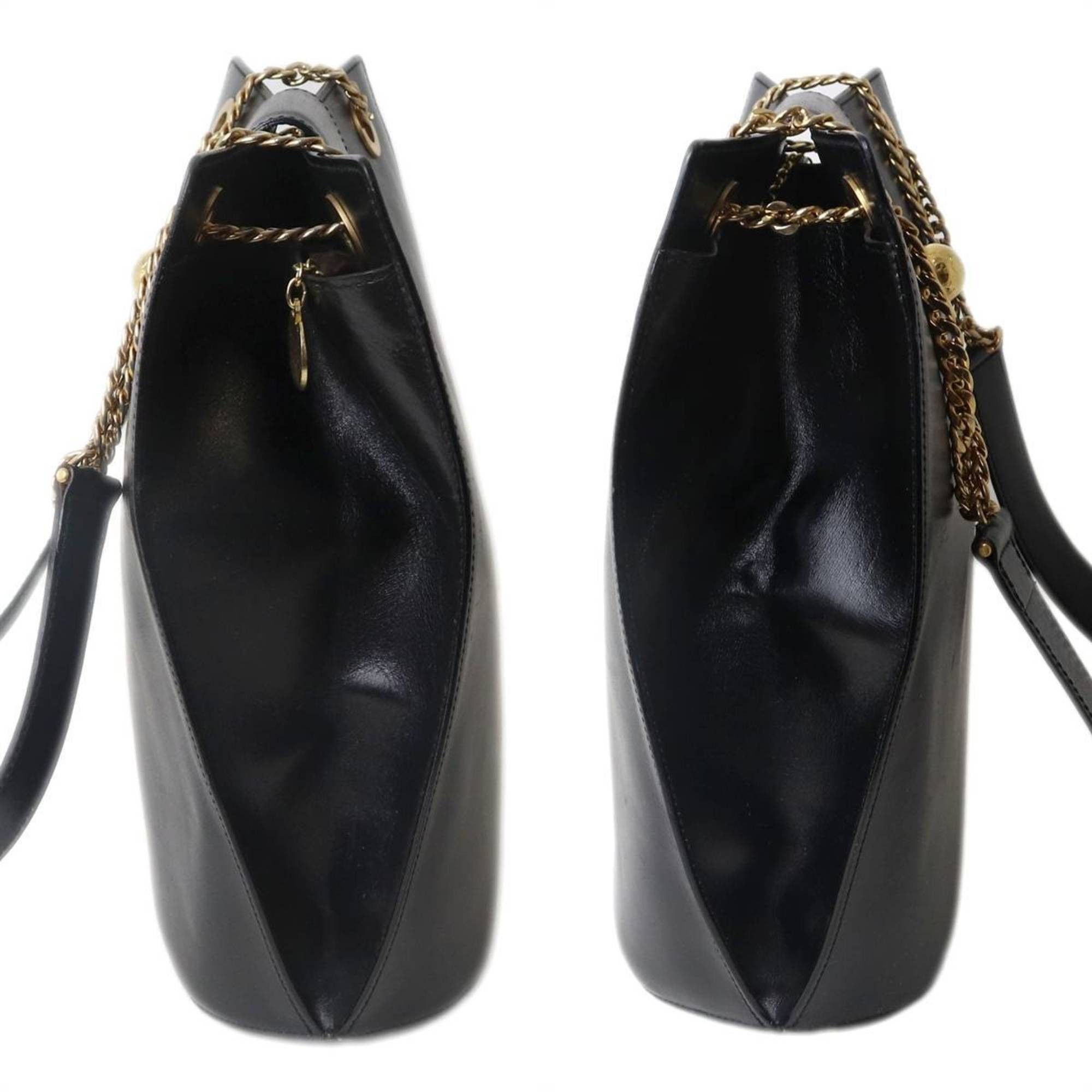 Celine Celine Circle Chain Shoulder Bag, Calf Leather, Black Size ONE SIZE - 4 Thumbnail