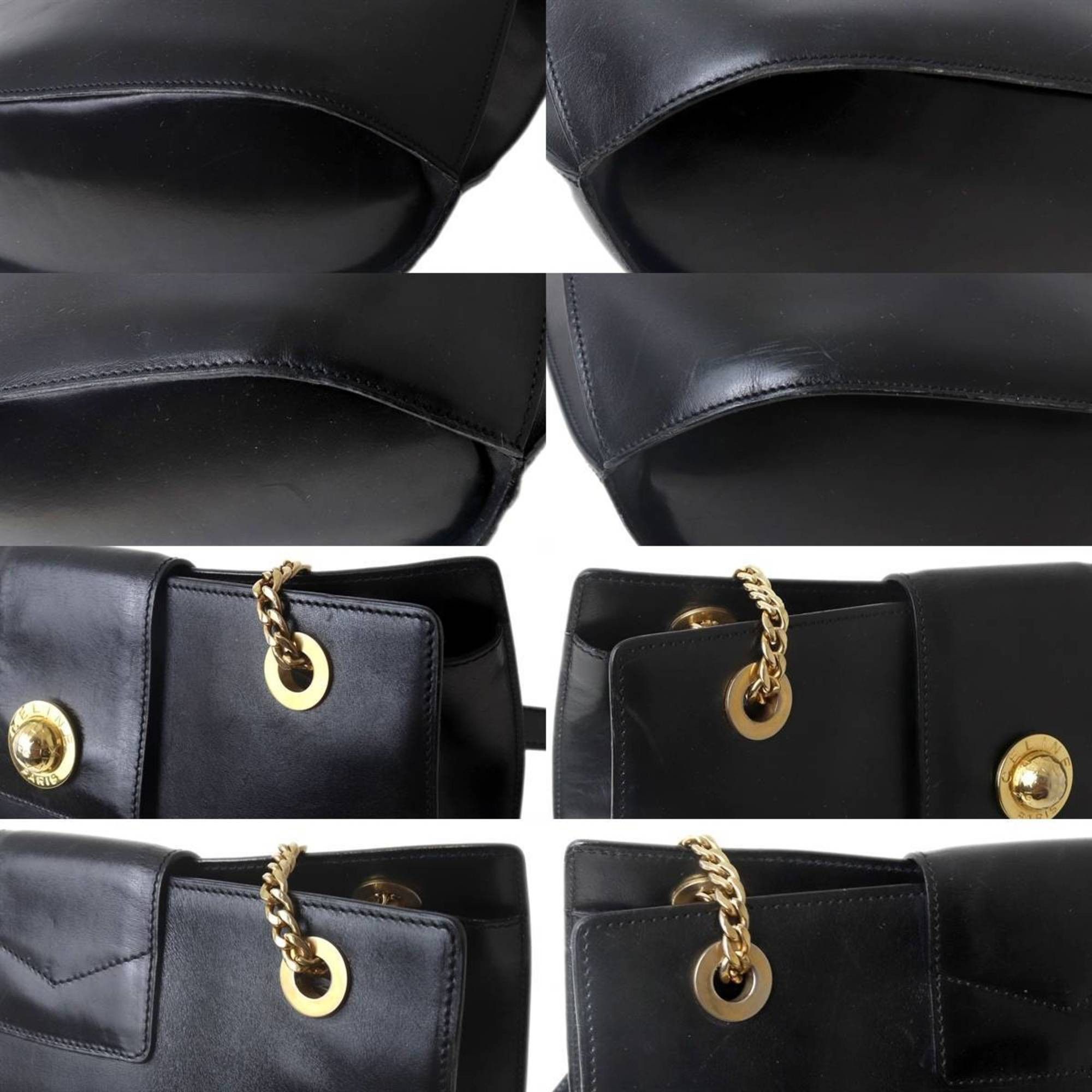 Celine Celine Circle Chain Shoulder Bag, Calf Leather, Black Size ONE SIZE - 6 Thumbnail