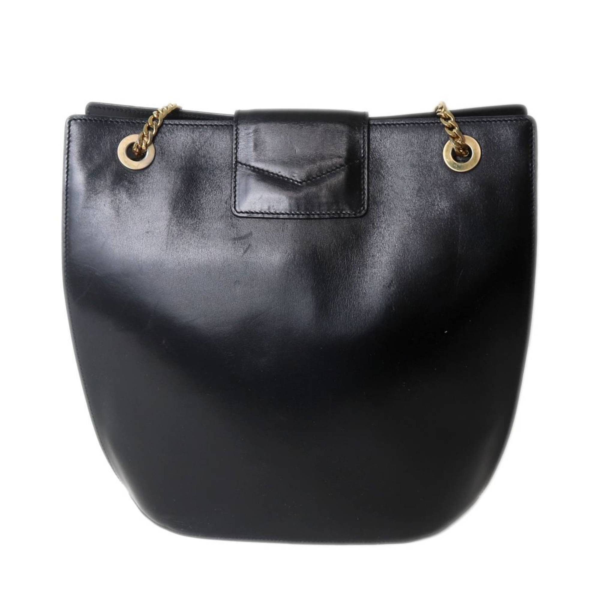 Celine Celine Circle Chain Shoulder Bag, Calf Leather, Black Size ONE SIZE - 3 Thumbnail