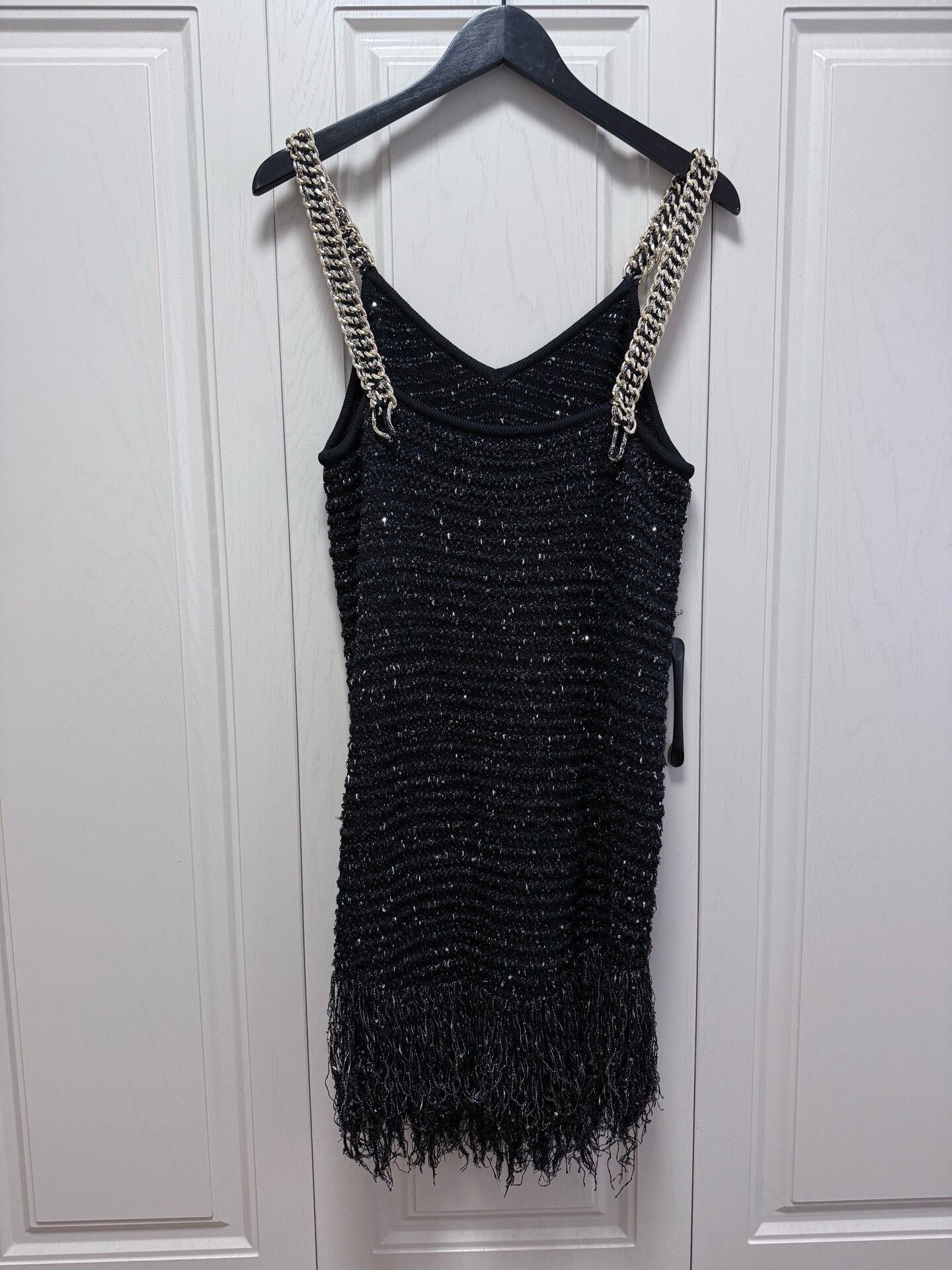 Balmain Balmain Black Sequin Woven Dress Size S / US 4 / IT 40 - 2 Thumbnail