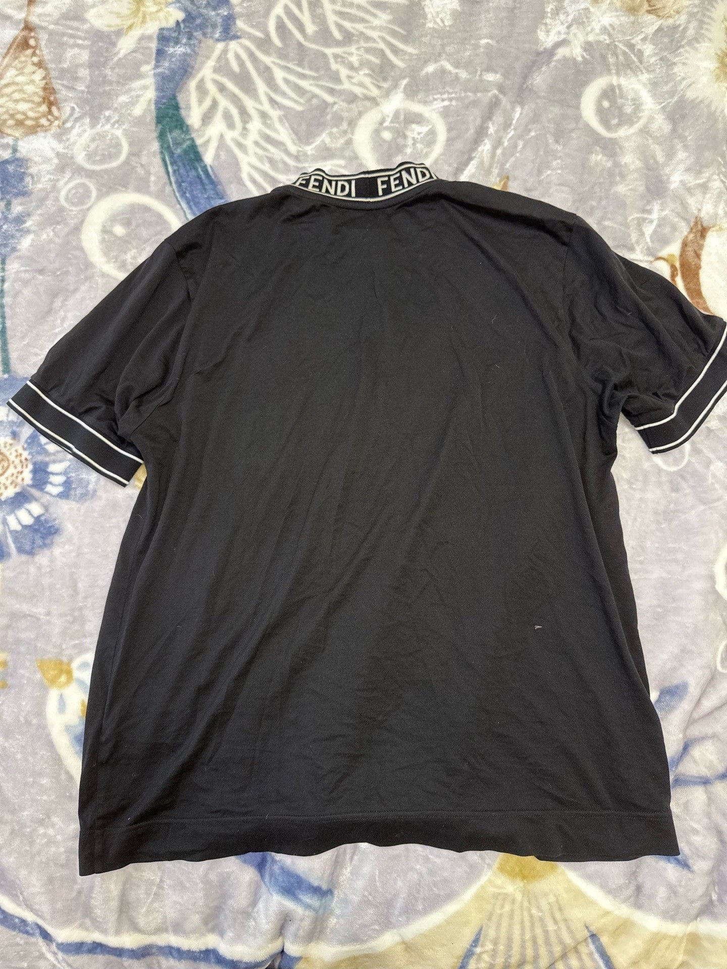 Fendi Fendi High-Neck Logo Ribbed Collar T-Shirt L Size US L / EU 52-54 / 3 - 2 Thumbnail