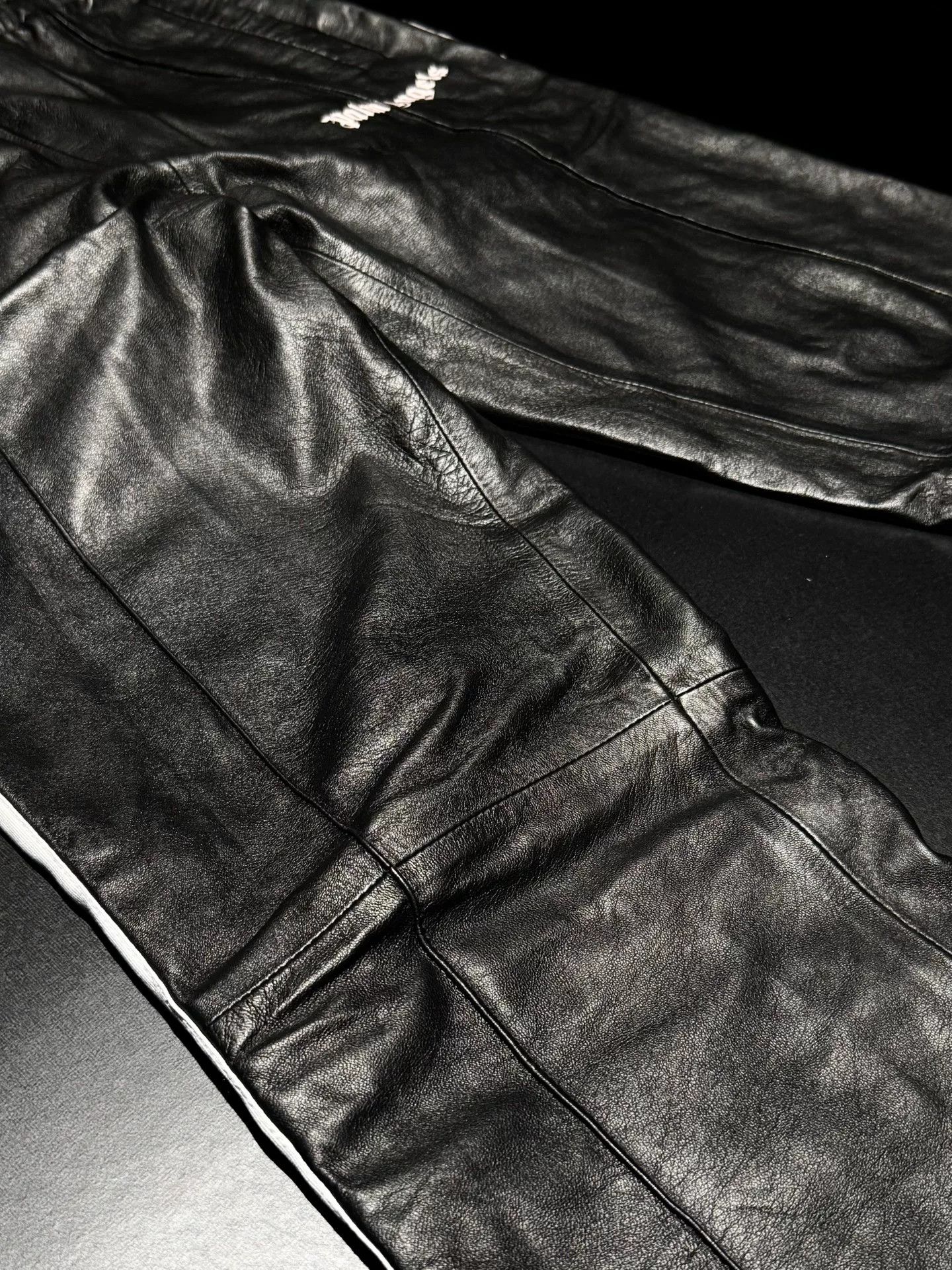 Palm Angels Palm Angles Leather Striped Trousers Size US 27 - 3 Thumbnail