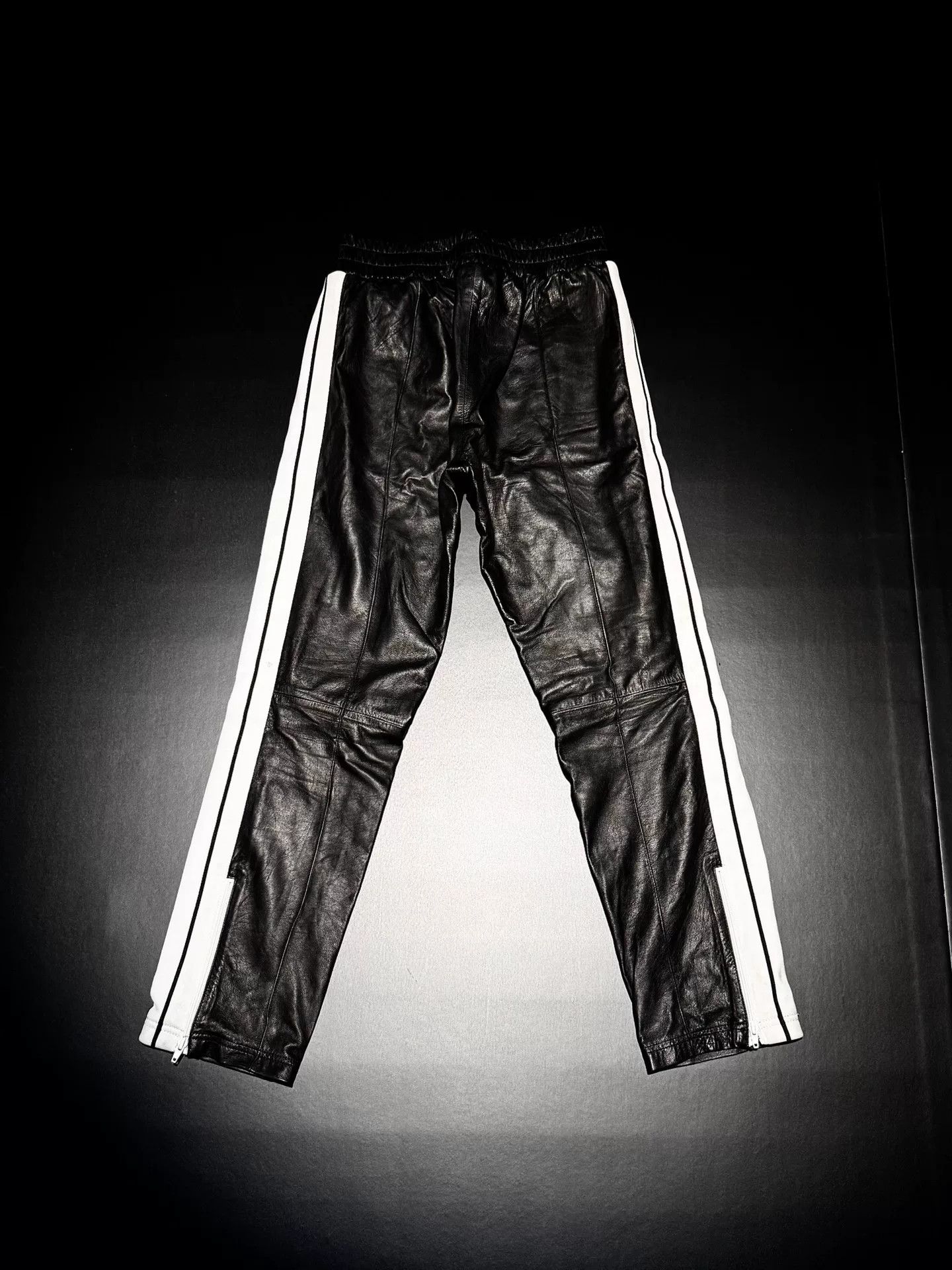 Palm Angels Palm Angles Leather Striped Trousers Size US 27 - 2 Thumbnail