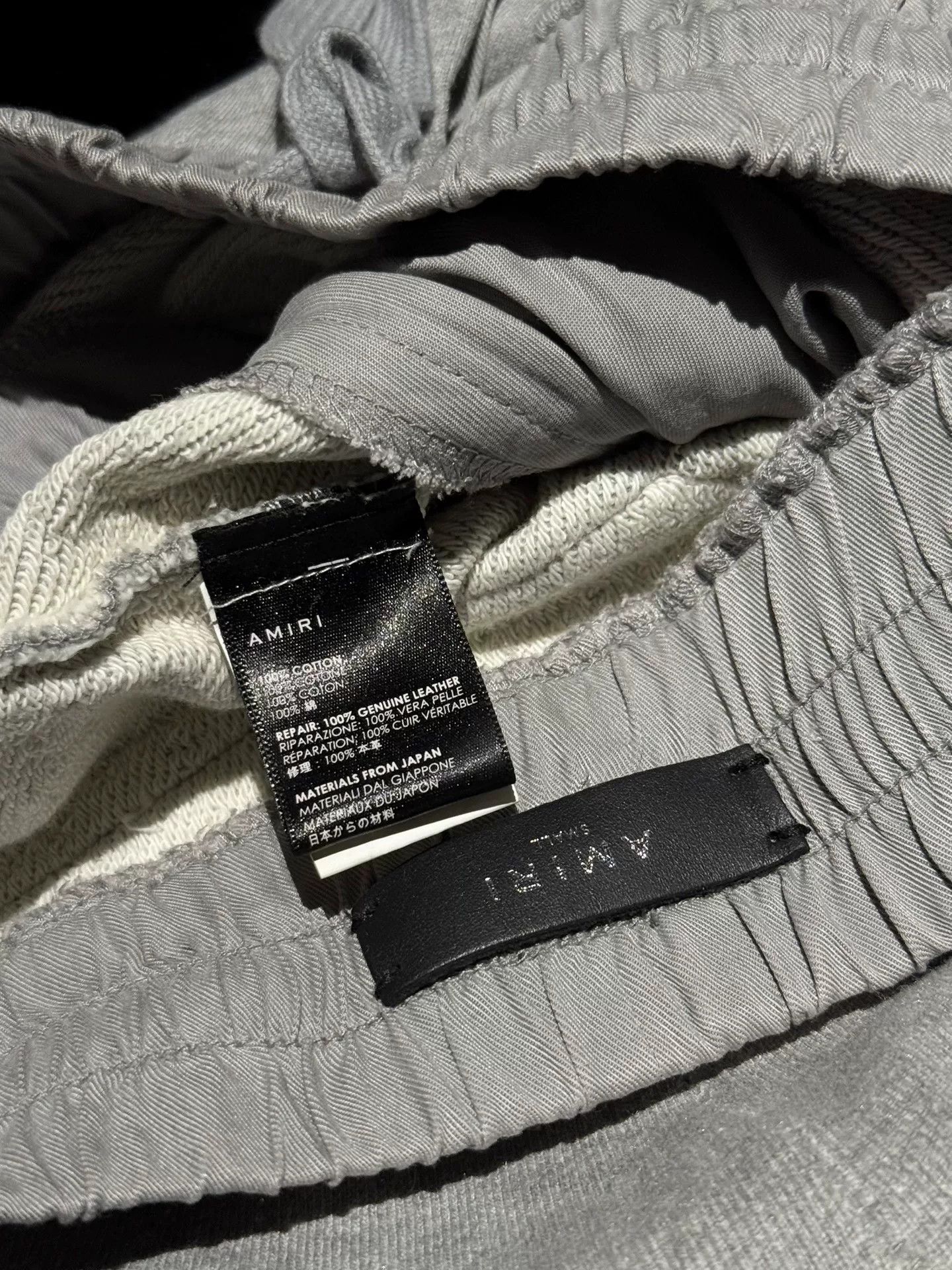 Amiri Amiri Gray Leather Patch Long Sweatpants Size US 26 / EU 42 - 7 Thumbnail