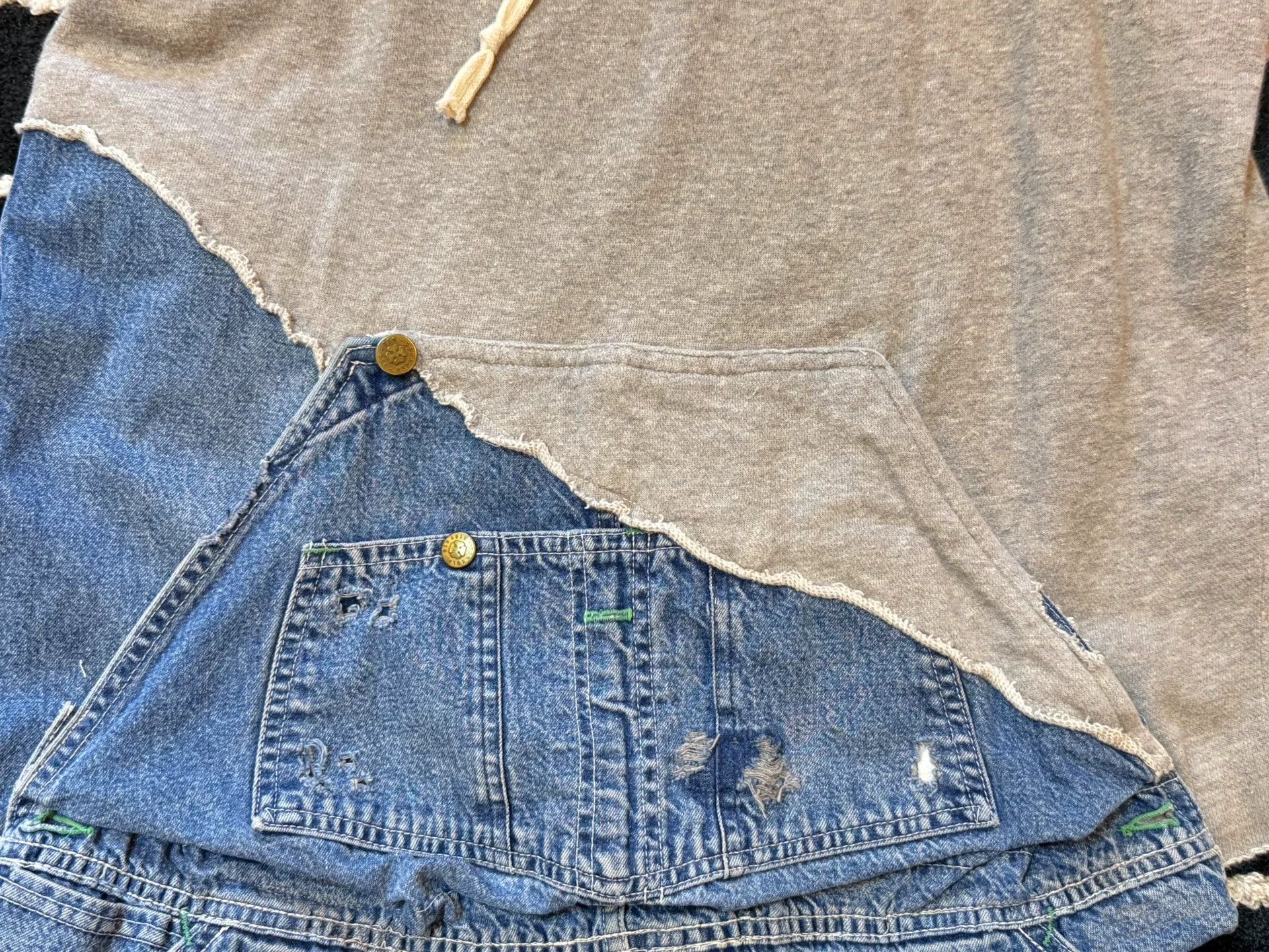 Greg Lauren Greg Lauren Long Hoodie Denim Patchwork Size US M / EU 48-50 / 2 - 7 Thumbnail