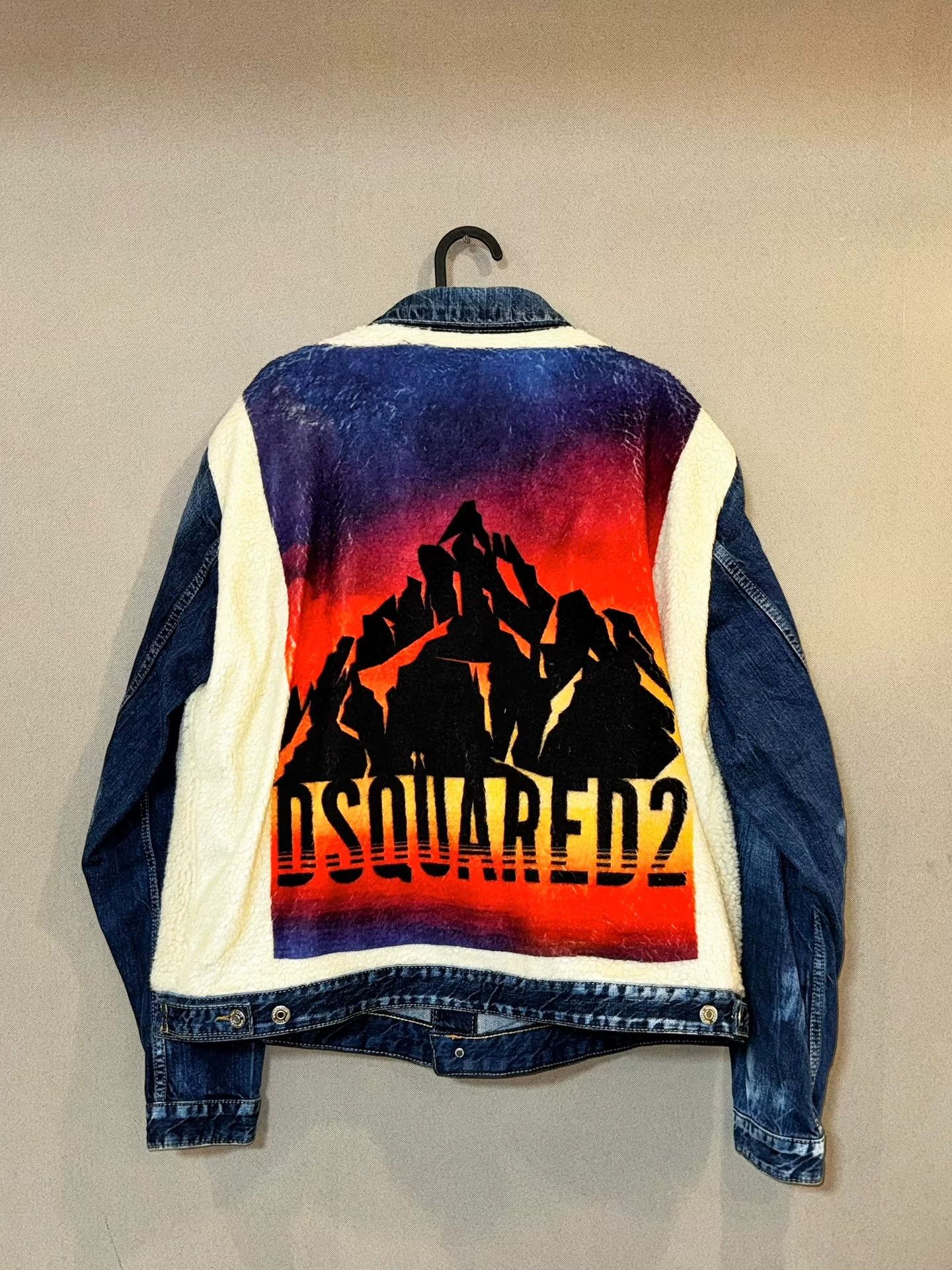 Dsquared2 Dsquared2 Lamb Wool Printed Denim Jacket Size US M / EU 48-50 / 2 - 2 Thumbnail