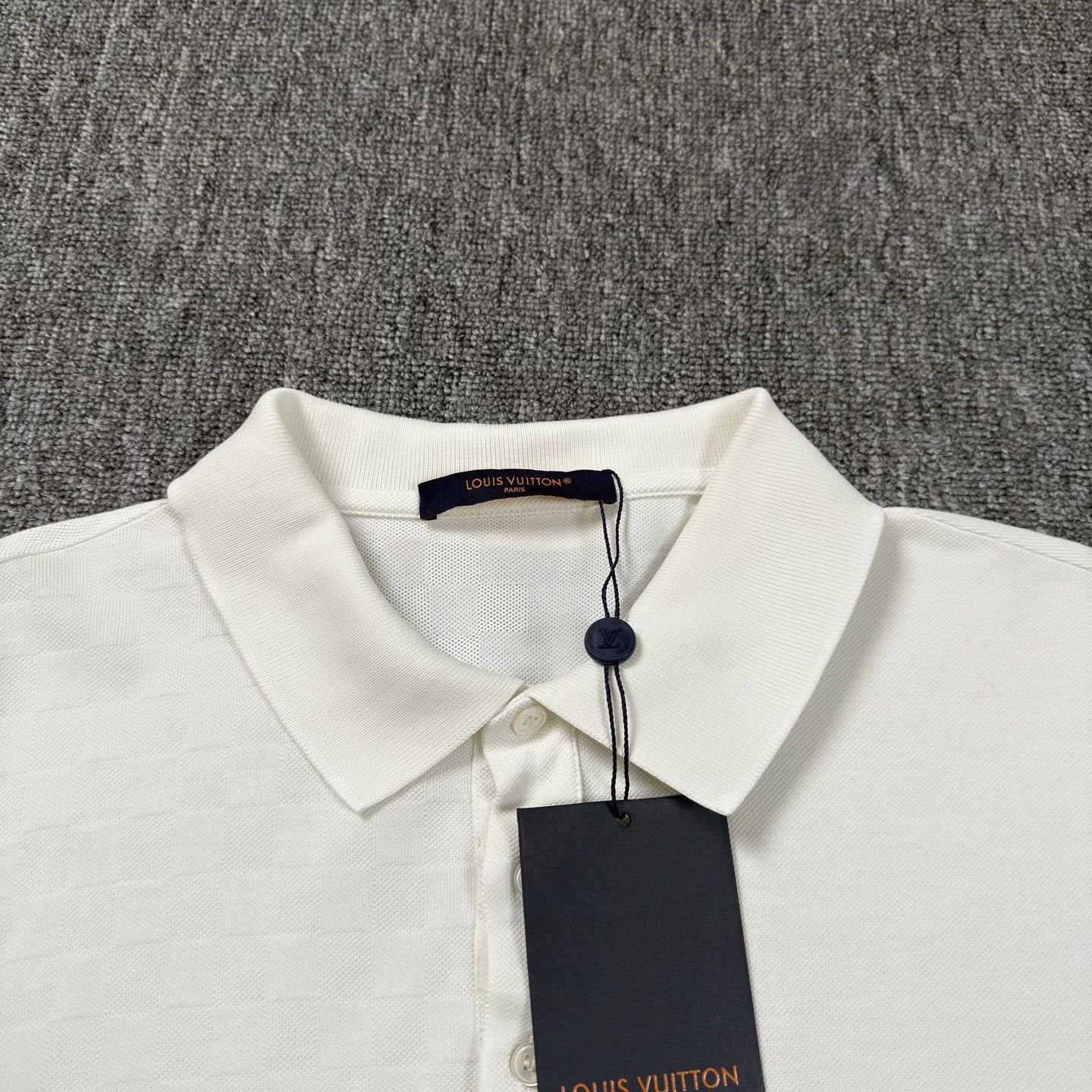 Louis Vuitton LV White Checkerboard Polo Shirt Size US L / EU 52-54 / 3 - 3 Thumbnail