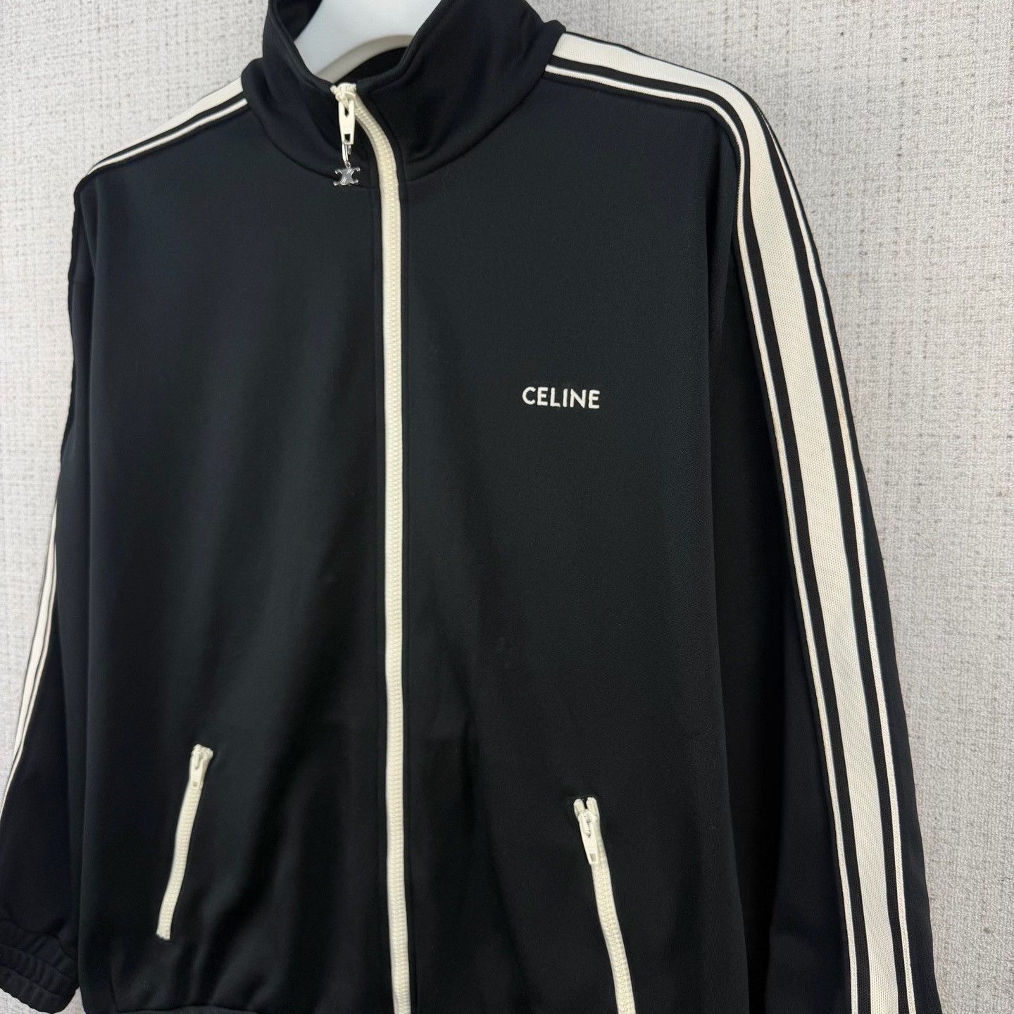 Celine CELINE Logo Embroidered Zip Stand Collar Jacket Size US L / EU 52-54 / 3 - 2 Thumbnail