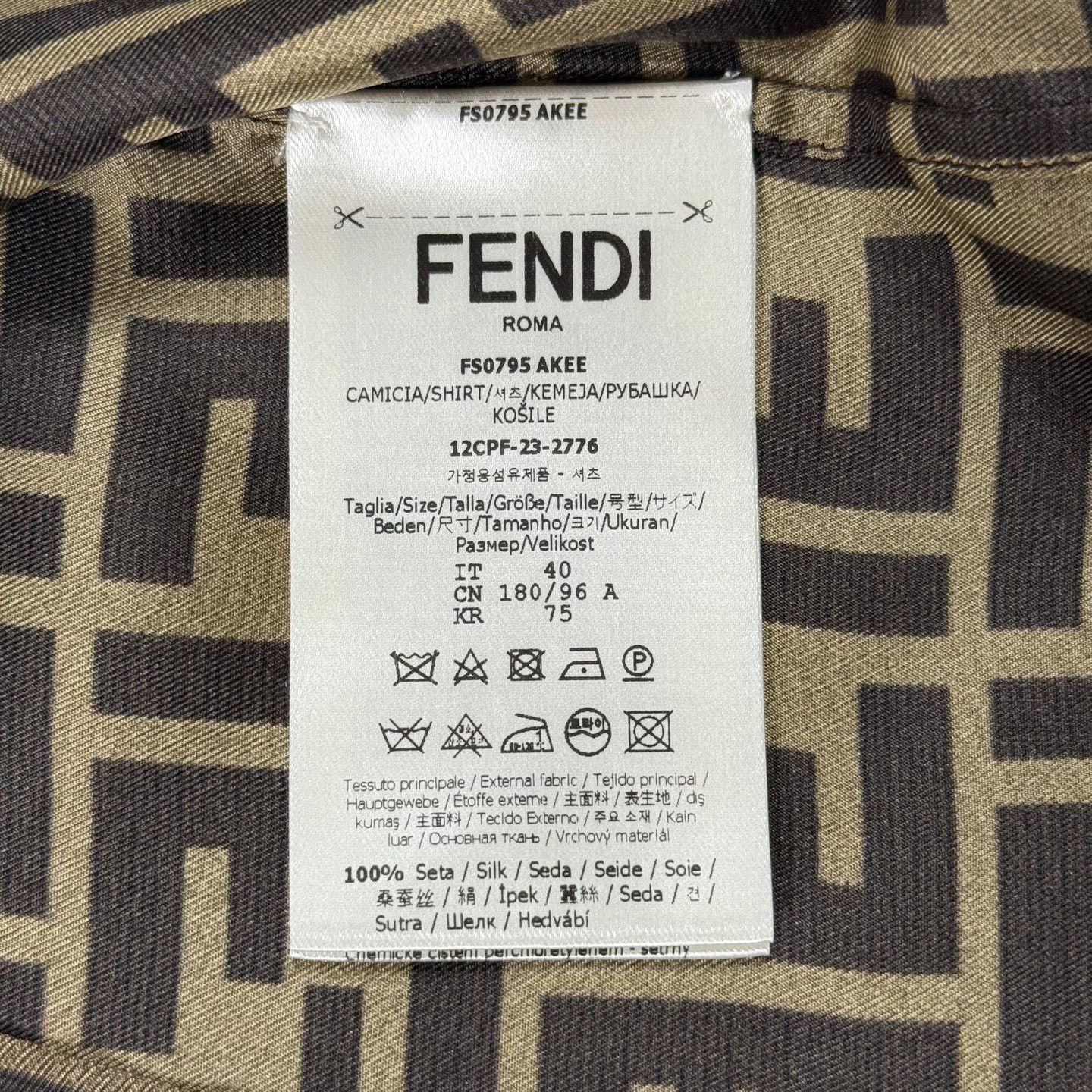 Fendi Fendi FF Print Short Sleeve Shirt Size US XXS / EU 40 - 4 Thumbnail