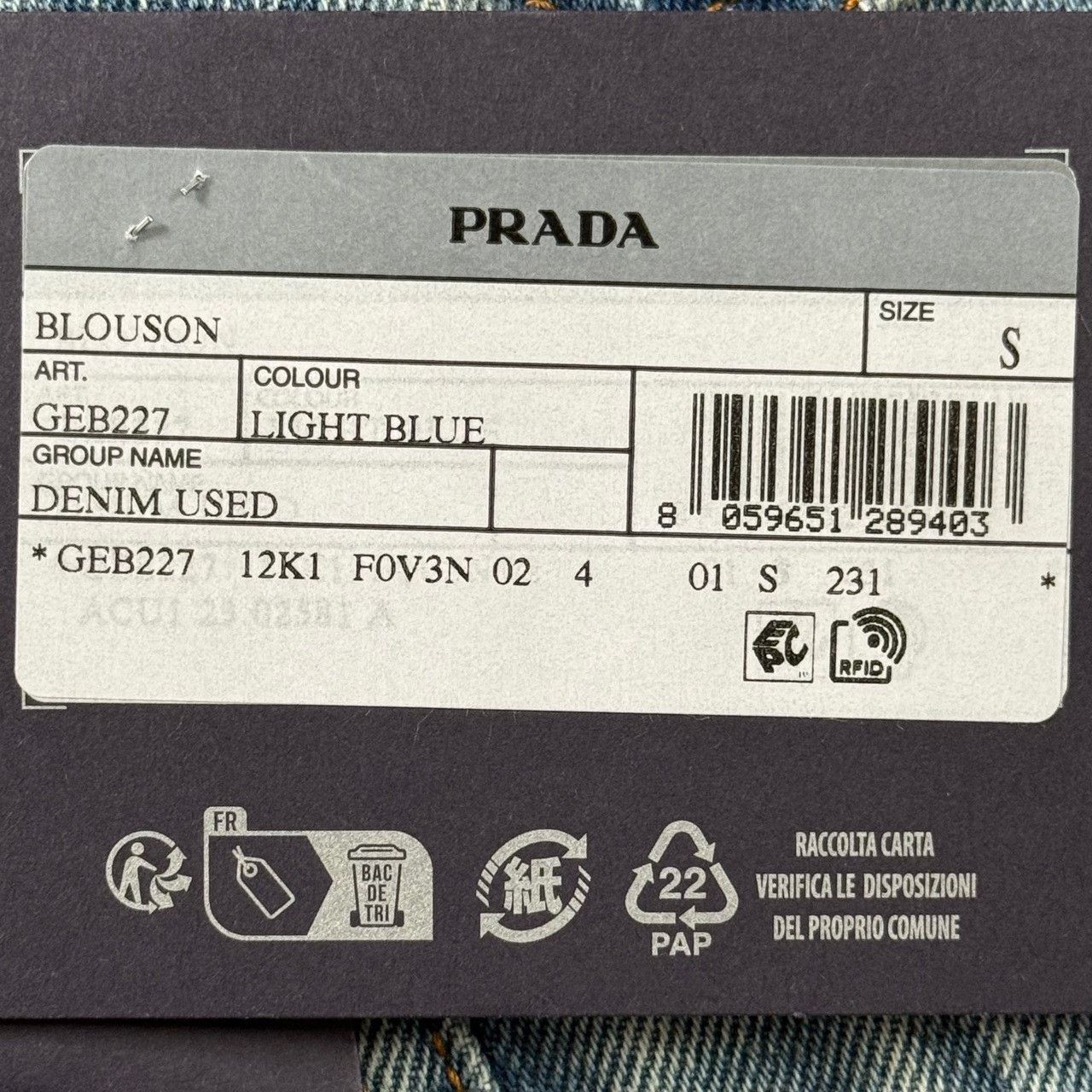 Prada Prada 2023 Blue Denim Jacket Size US S / EU 44-46 / 1 - 6 Thumbnail