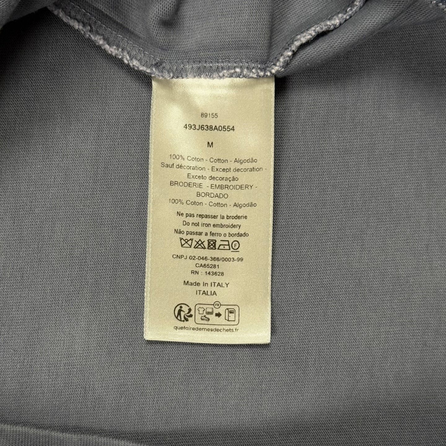 Dior Dior x Stone Island 24 Blue Embroidered Tee Size US M / EU 48-50 / 2 - 4 Thumbnail