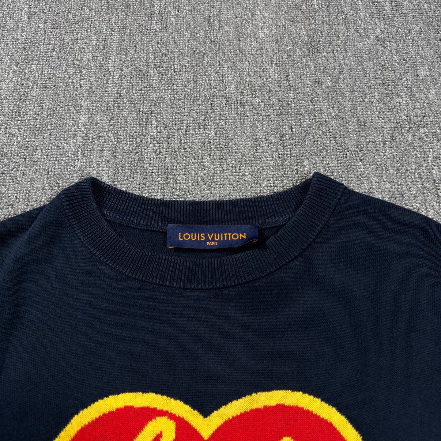 Louis Vuitton LV Nigo Heart Pattern Navy Knit Tee Size S / US 4 / IT 40 - 3 Thumbnail