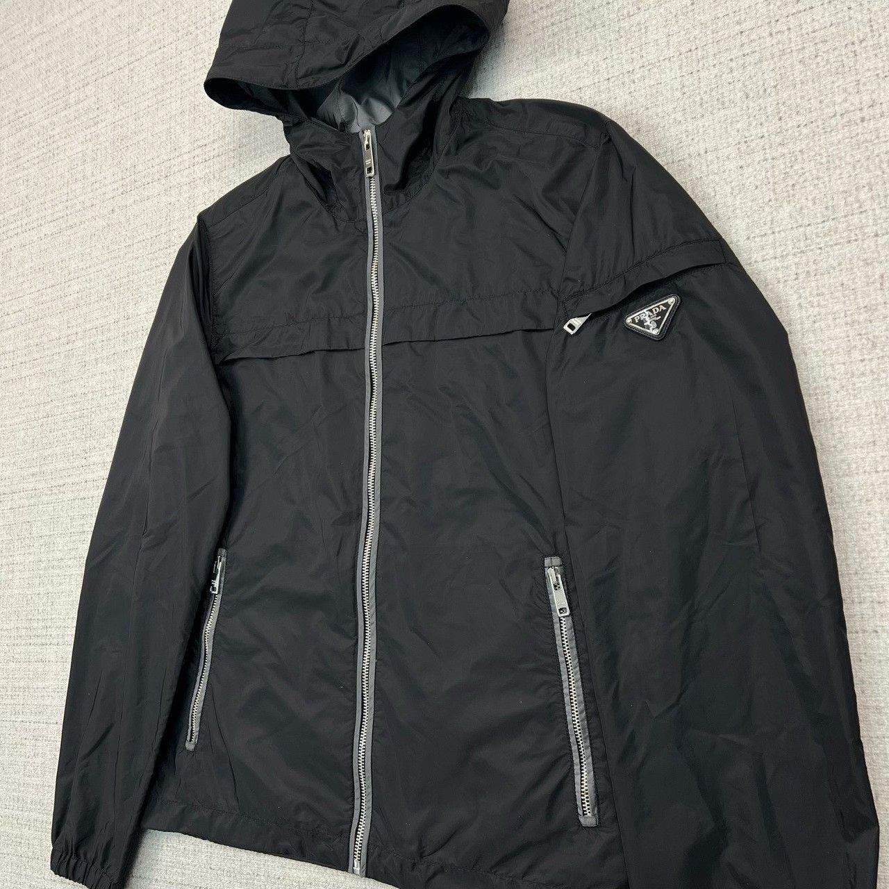 Prada PRADA FW23 Logo Zip Hooded Jacket Size US M / EU 48-50 / 2 - 2 Thumbnail