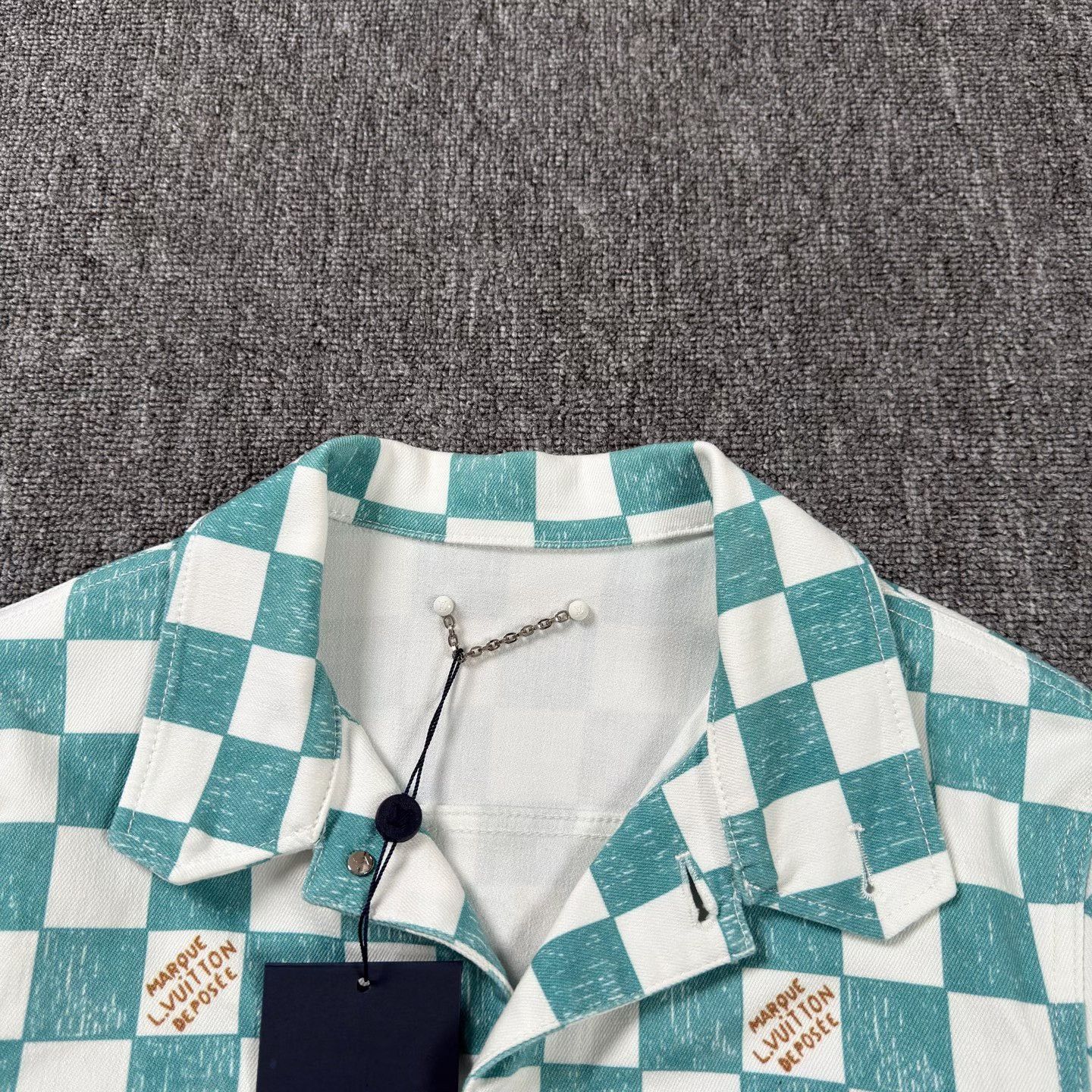 Louis Vuitton LV White Green Check Denim Jacket Size L / US 10 / IT 46 - 3 Thumbnail