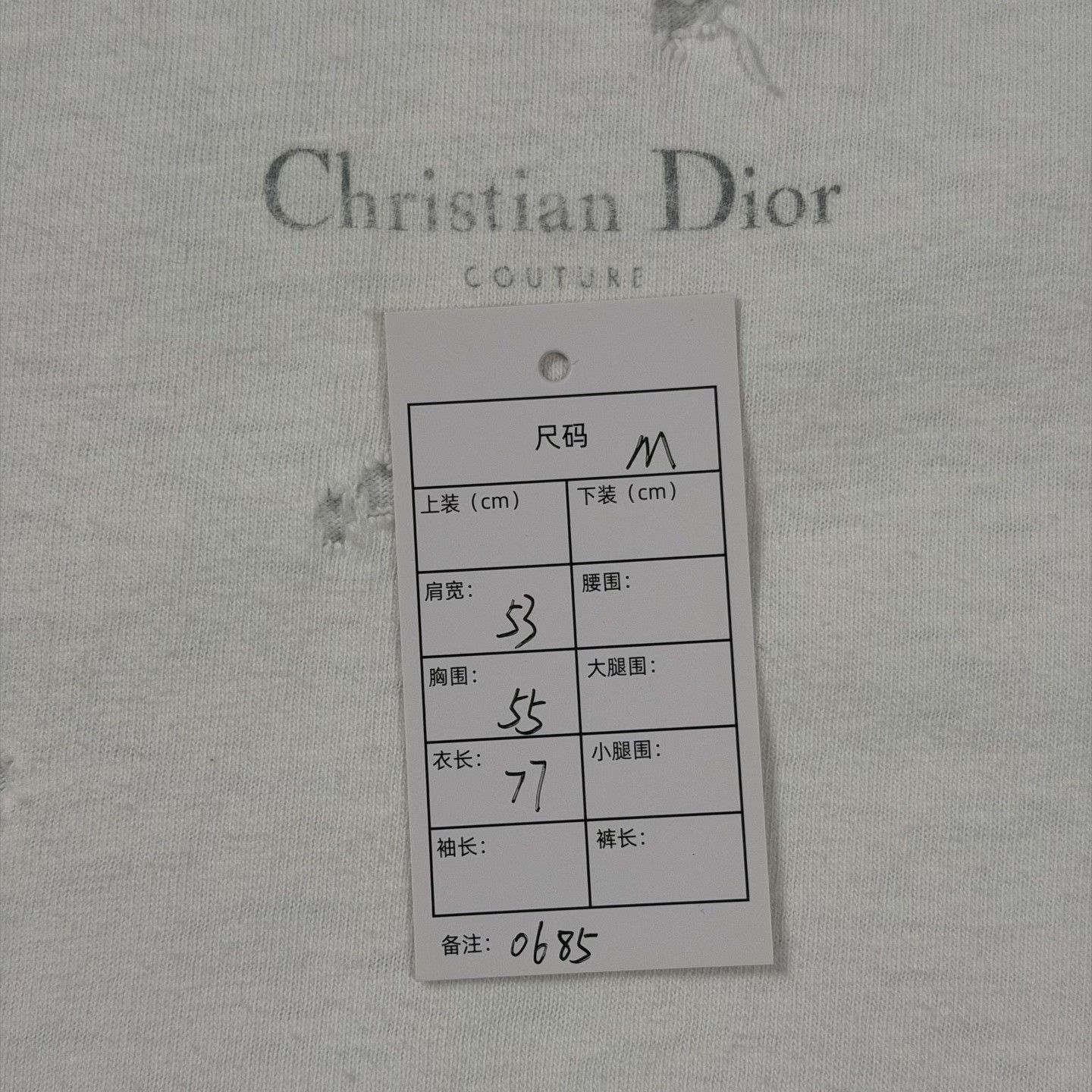 Dior Dior White Distressed Slogan T-Shirt Size US M / EU 48-50 / 2 - 7 Thumbnail