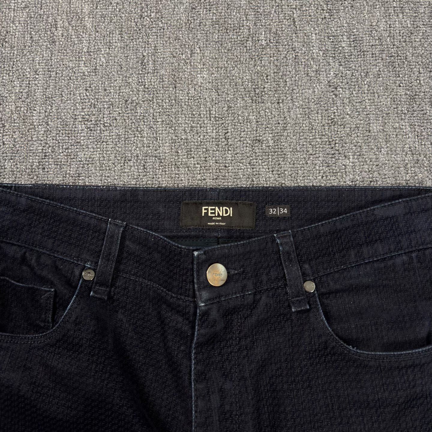 Fendi Fendi Flocked All-Over Print Black Jeans Size US 32 / EU 48 - 3 Thumbnail