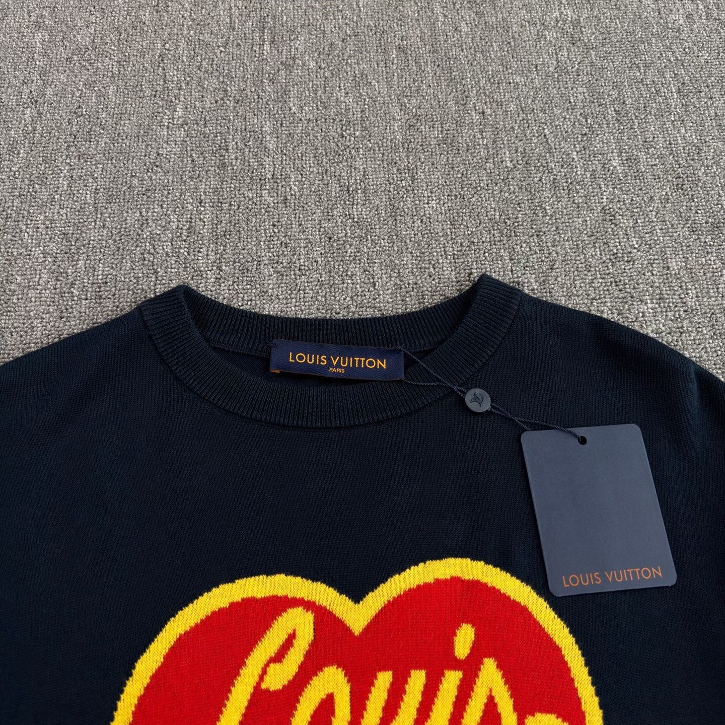 Nigo LV Nigo Heart Pattern Navy Knit Tee Size US S / EU 44-46 / 1 - 3 Thumbnail