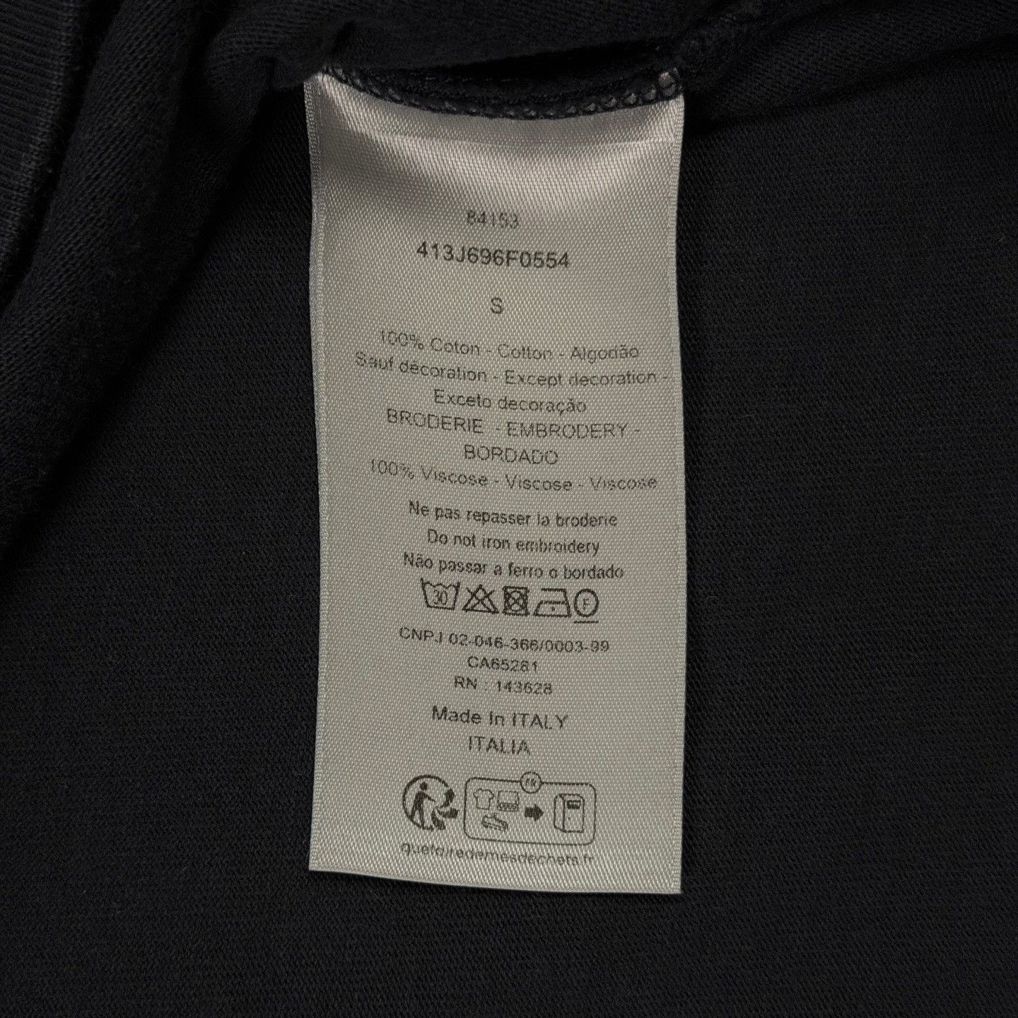Dior Dior 1947 Embroidered Logo Black Tee Size US S / EU 44-46 / 1 - 7 Thumbnail