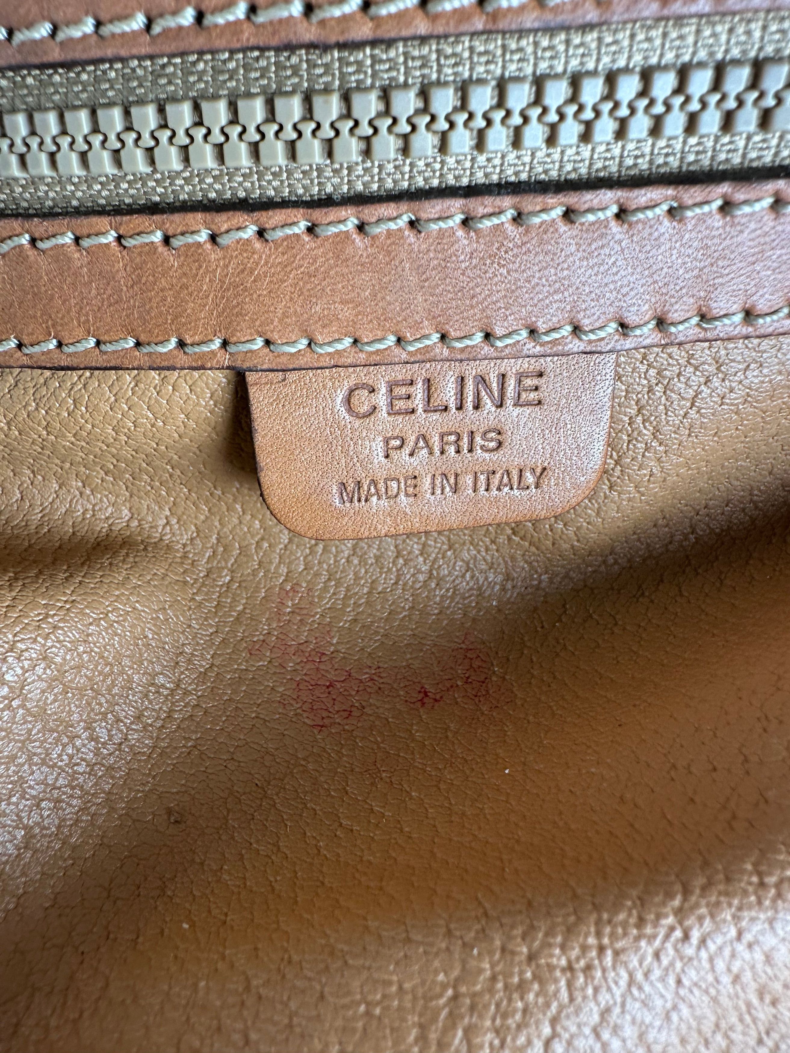 Celine Vintage Paris Triomphe Monogram Leather Handbag Brown Size ONE SIZE - 8 Thumbnail