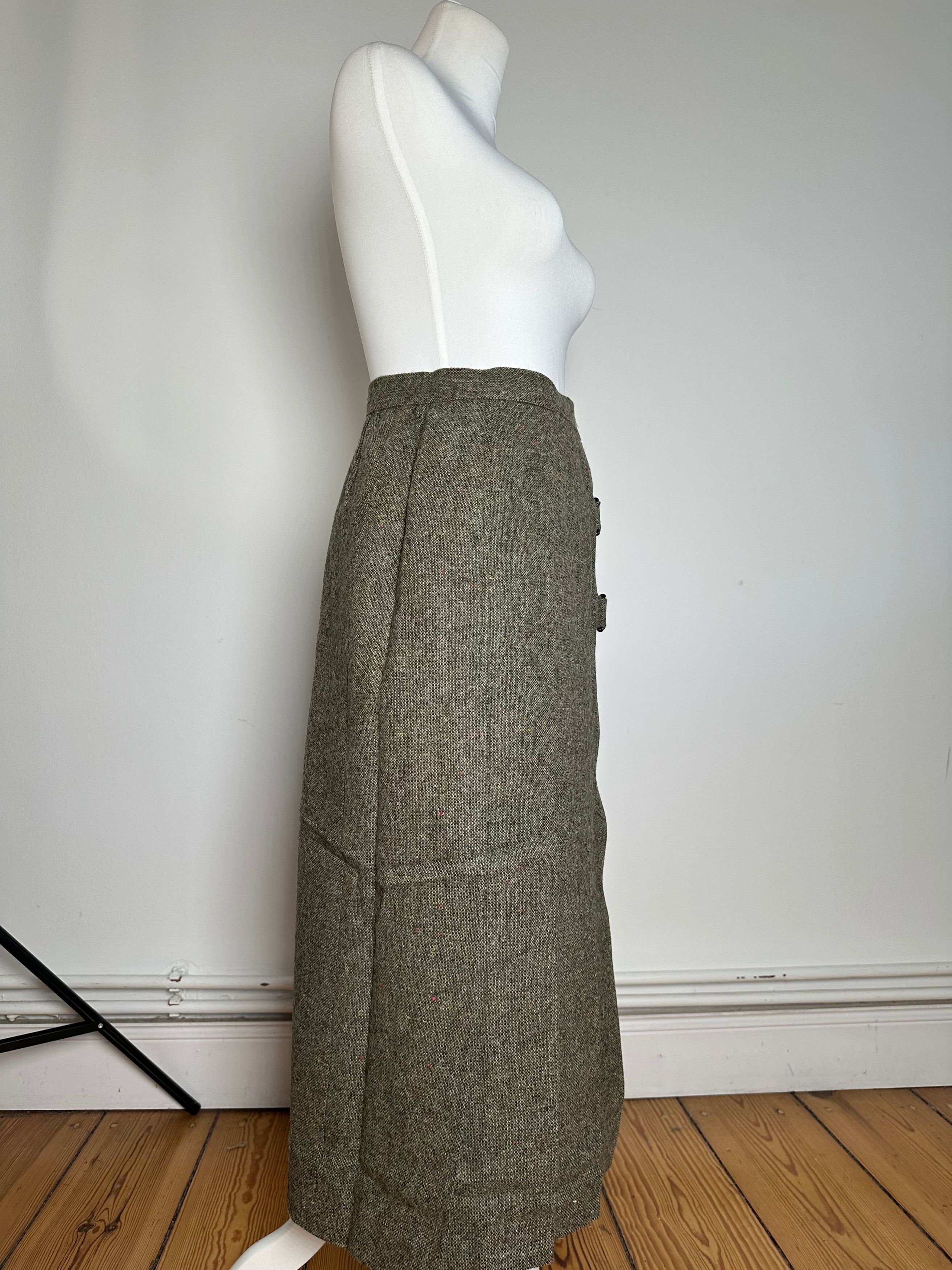Dior Vintage Wool Long Skirt Grey M Size 30" / US 8 / IT 44 - 2 Thumbnail