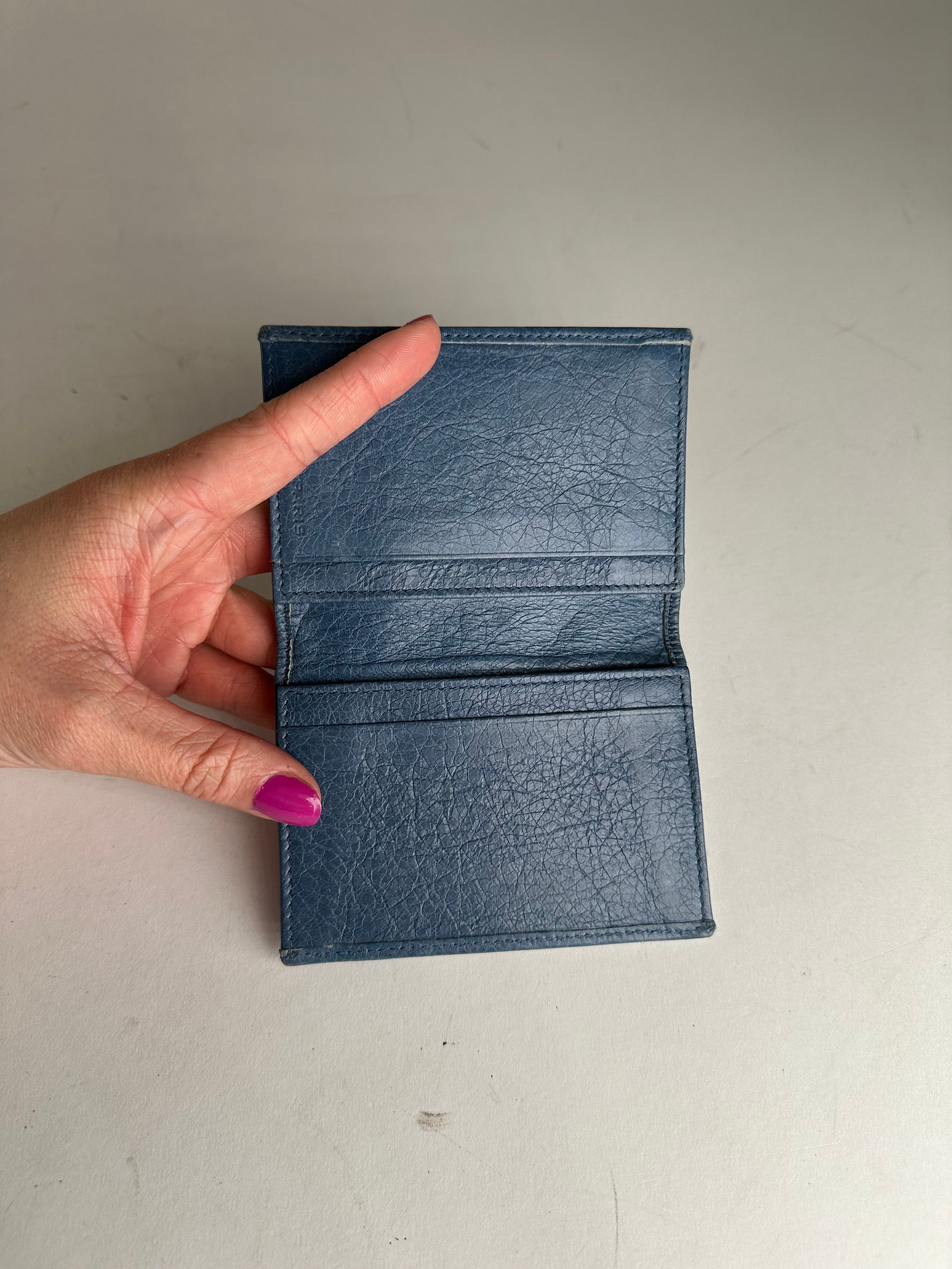 Balenciaga Vintage Leather City Card Holder Blue Size ONE SIZE - 4 Thumbnail