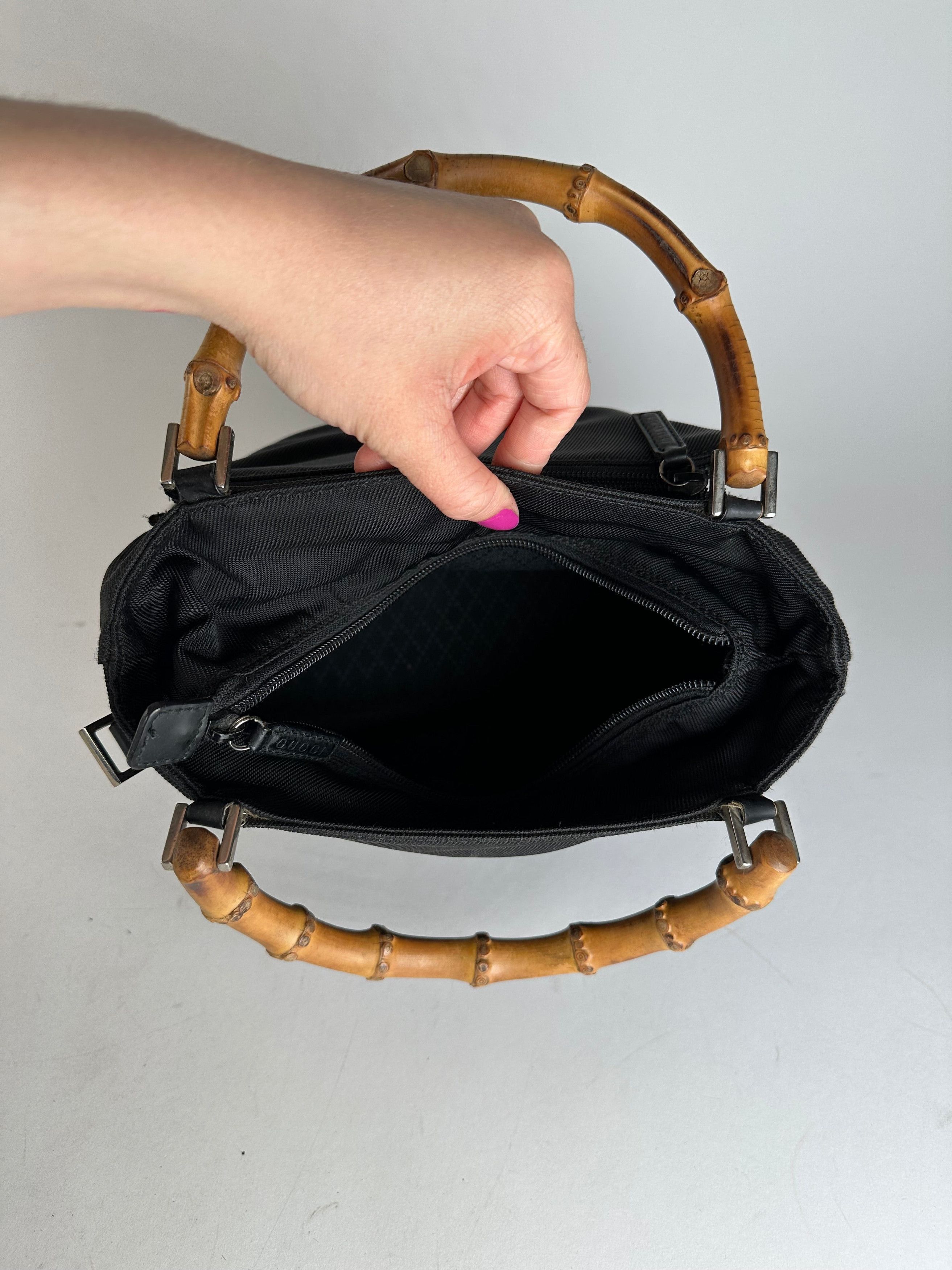 Gucci Vintage Bamboo Handbag Black Size ONE SIZE - 9 Thumbnail