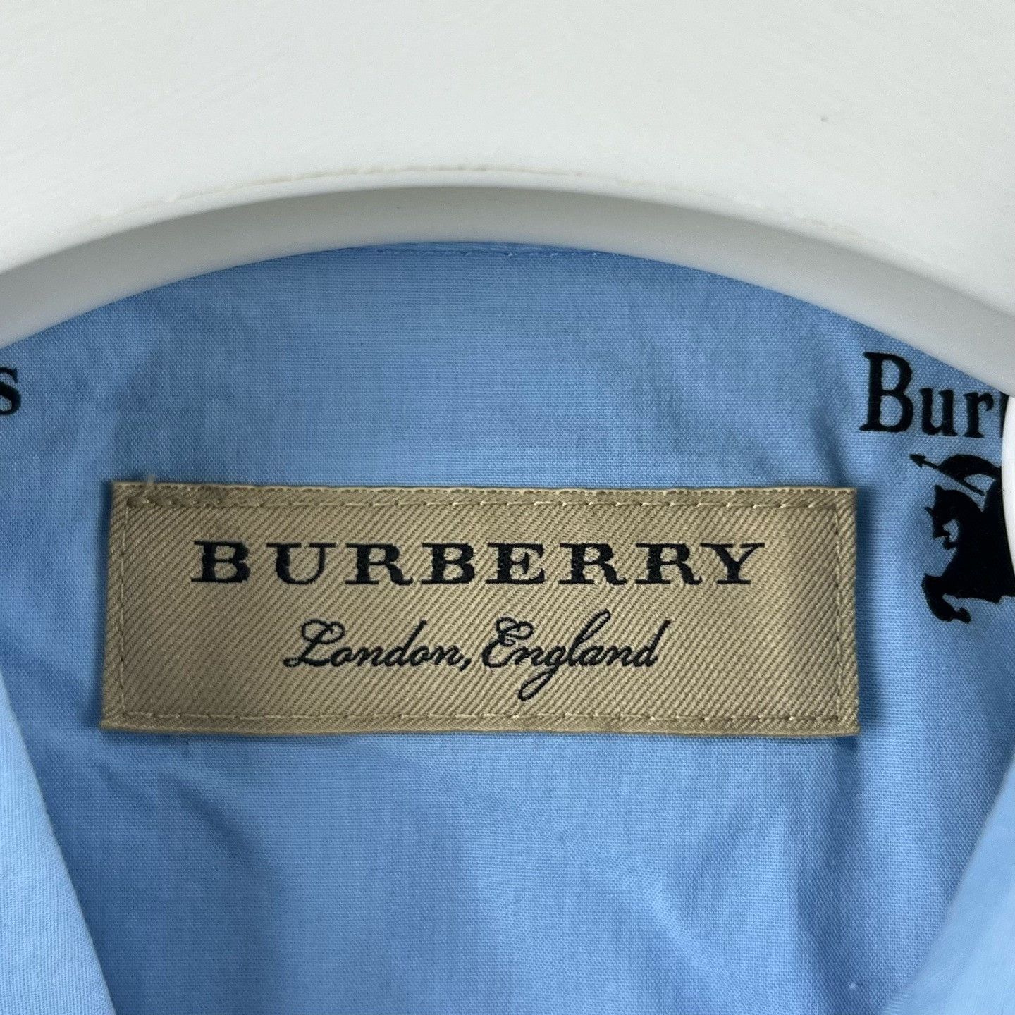 Burberry Burberry Collar Logo Print Cotton Shirt Size US L / EU 52-54 / 3 - 4 Thumbnail