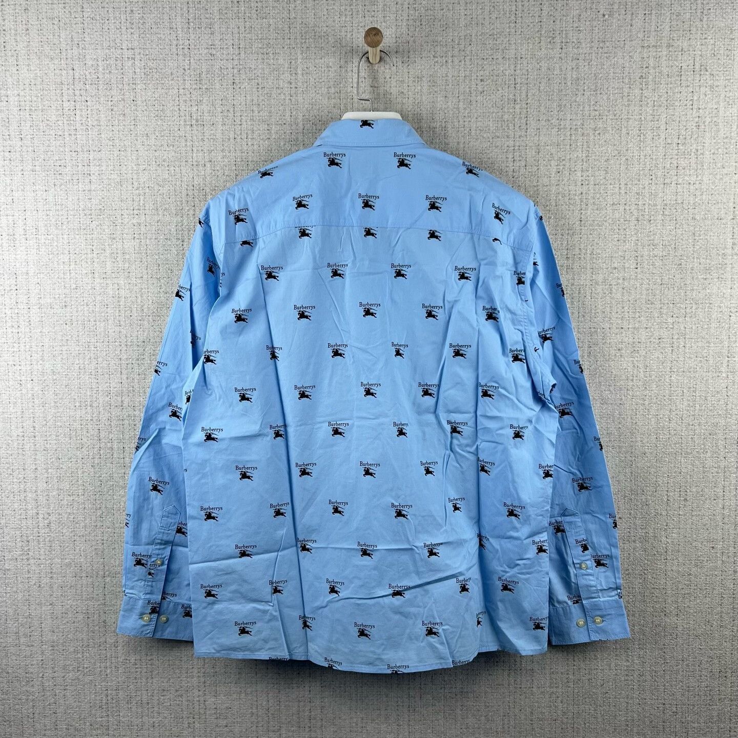 Burberry Burberry Collar Logo Print Cotton Shirt Size US L / EU 52-54 / 3 - 2 Thumbnail