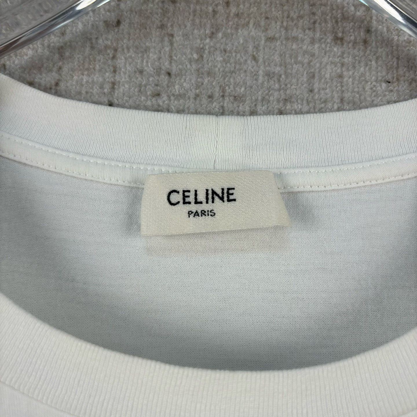 Celine Celine Solid Color Large Logo Crew Neck Tee Size M / US 6-8 / IT 42-44 - 3 Thumbnail