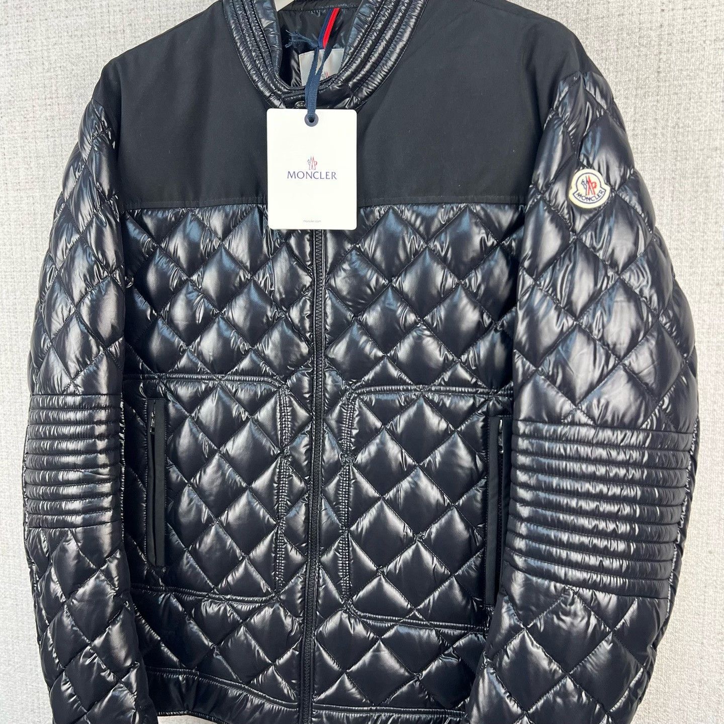 Moncler Moncler Veran Shiny Biker Diamond Quilted Down Jacket Size US M / EU 48-50 / 2 - 2 Thumbnail